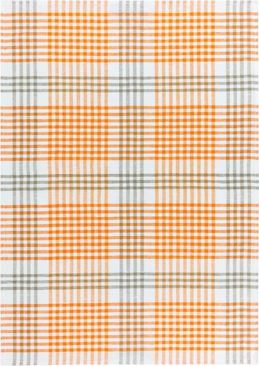 x Orange 70 Set), 3-tlg., Halbleinen Geschirrtuch ca. Pack (3 Stück), 50 3er Kracht Geschirrtücher cm, (Set, Blockstreifen,