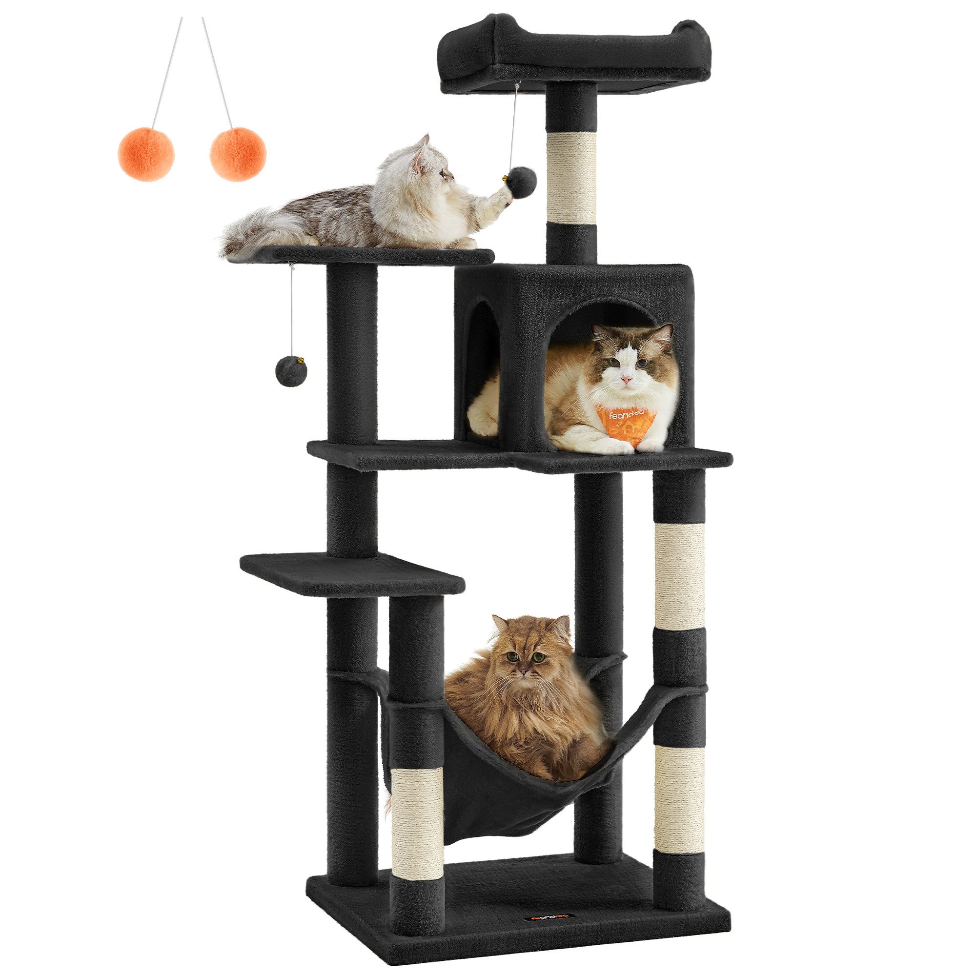 FEANDREA Kratzbaum, Katzenbaum, mit Hängematte und 1 Höhle, 143 cm, stabile günstig online kaufen