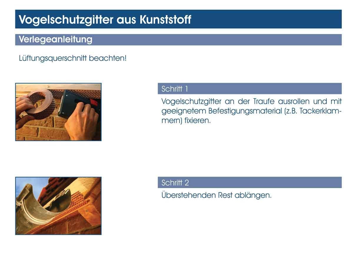 GAPA Dachbahn Gapa 5 m Vogelschutzgitter Traufgitter Lüftungsband Dach H 10cm, (1-St)