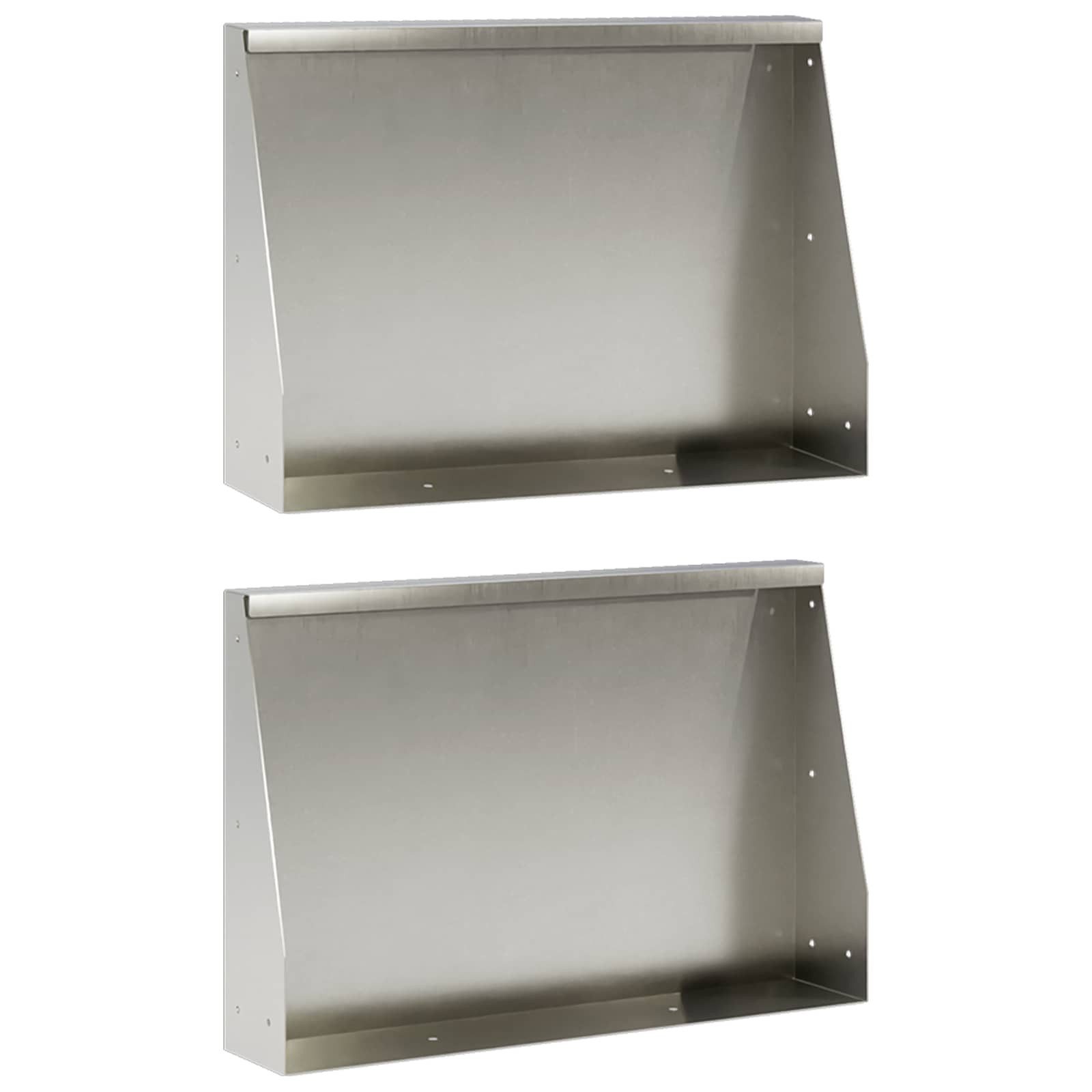 vidaXL Beetumrandung Stützmauer 2 stk. 60 x 12 x 40 cm Edelstahl Silber