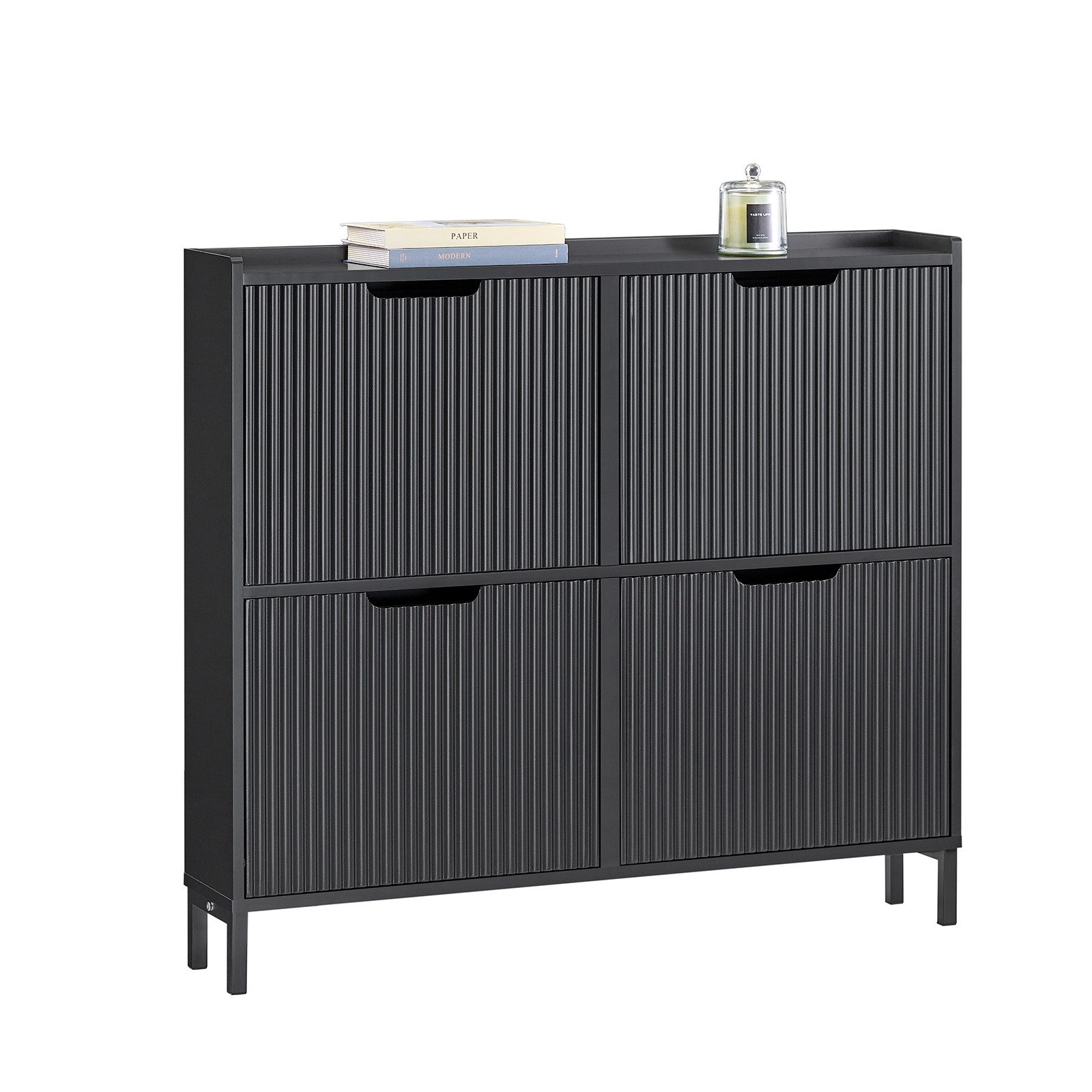 SoBuy Schuhkipper FSR177, Flurschrank Hoch Kommode für Diele, Flur, Schuhschrank schmal Schuhregal Schuhkommode Schuhablage