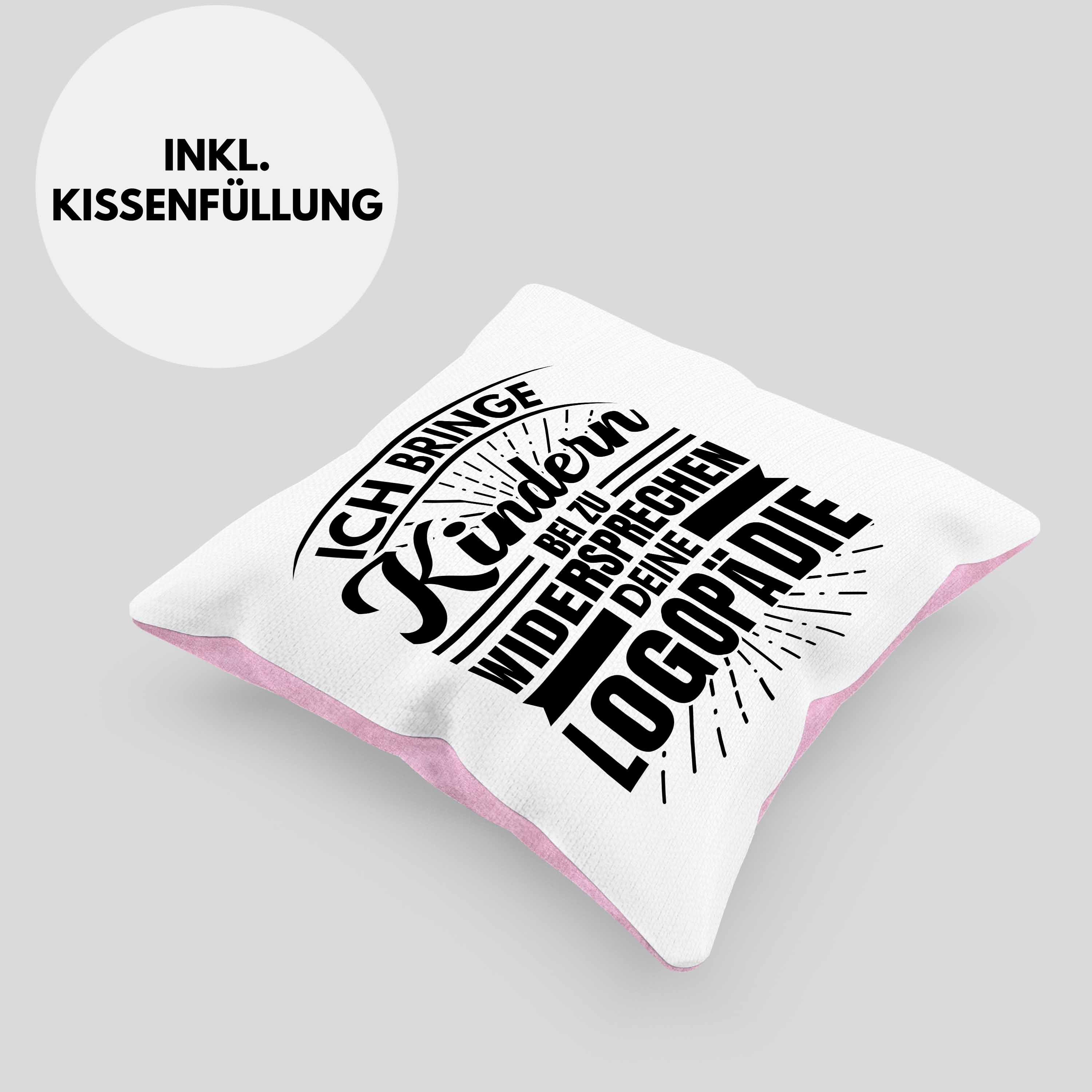 Trendation Dekokissen Trendation - Logopädin Dekokissen Rosa Widersprechen Bei Logopäde Kissen Logopädie mit Bringe Ich Füllung Zu 40x40 Geschenk Kindern