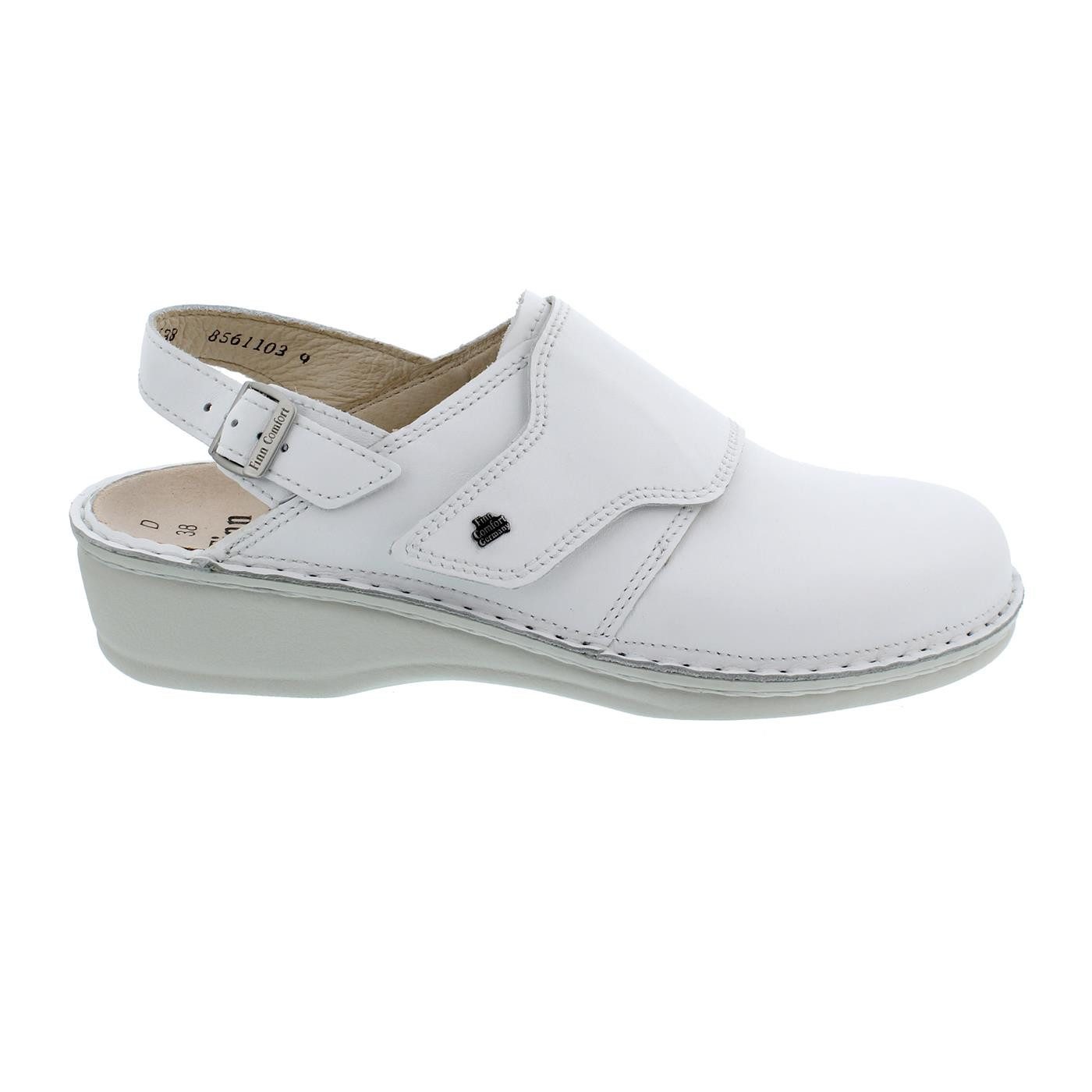 Finn Comfort Finn Comfort Assuan Clog, Nappa (Glattleder), weiss, Klettvers günstig online kaufen