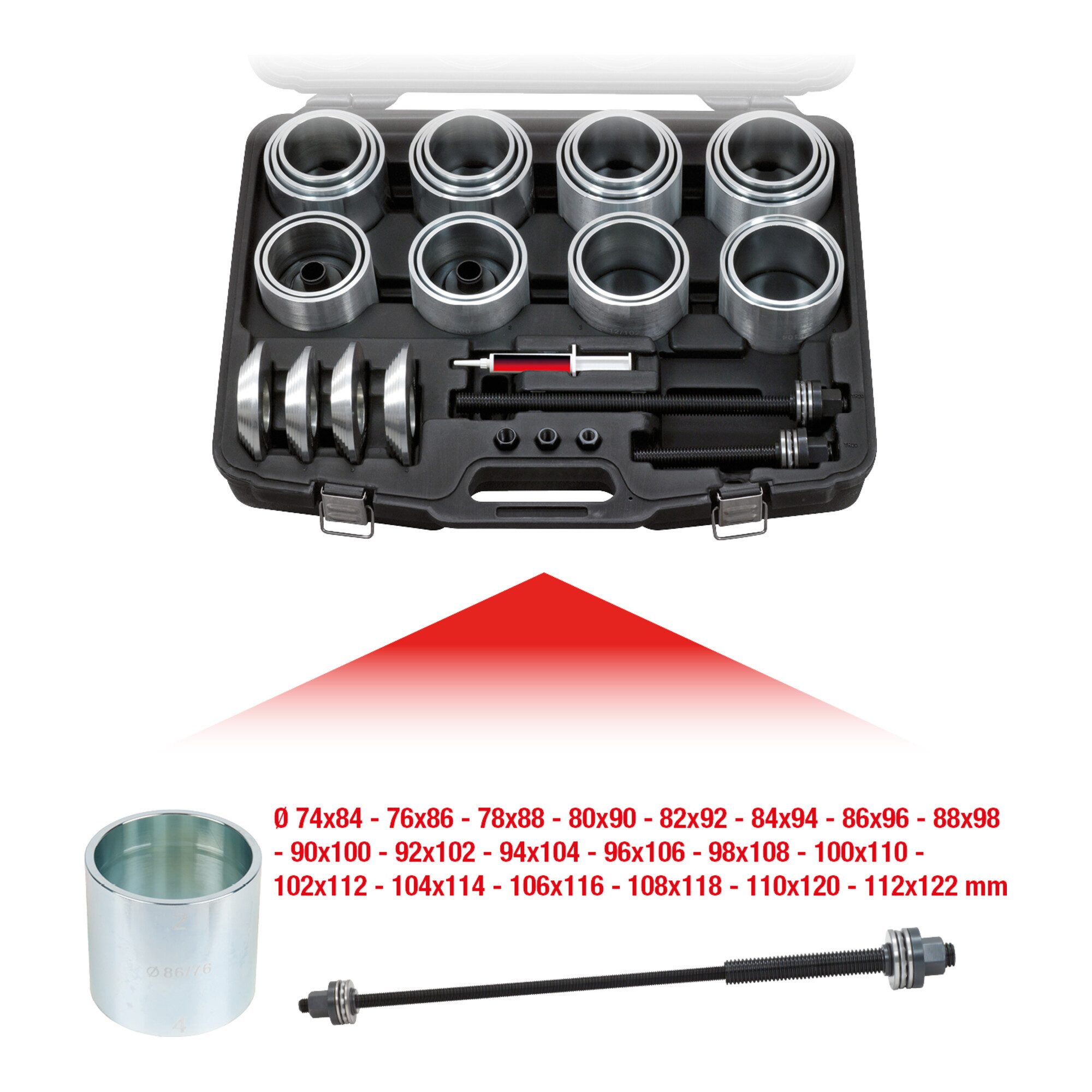 KS Tools Werkzeugset KS Tools Druck- und Zughülsen-Satz 46-tlg
