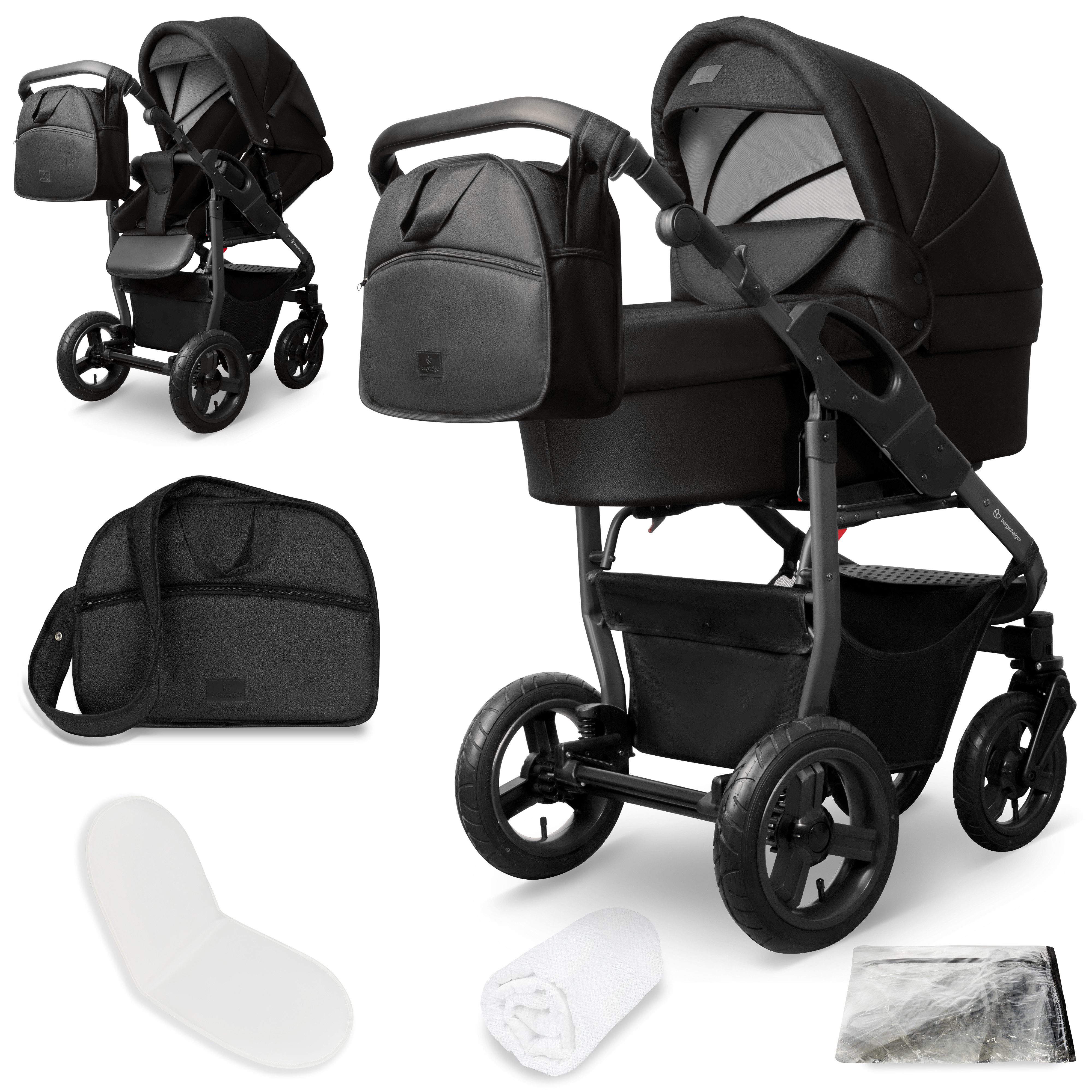 Kombi-Kinderwagen Babywagen Capri 3in1, Kombikinderwagen Komplettset