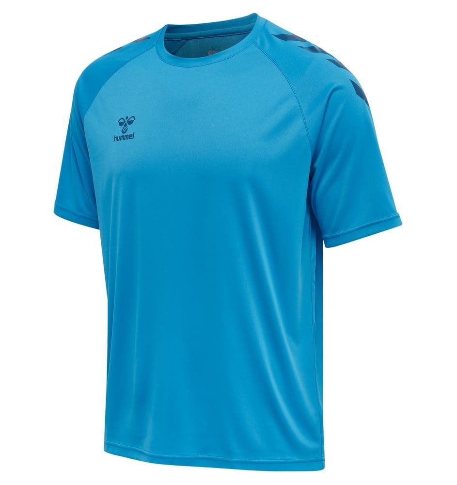 hummel T-Shirt hmlCORE XK Core Poly (Interlock-Stoff) Kurzarm blau Herren