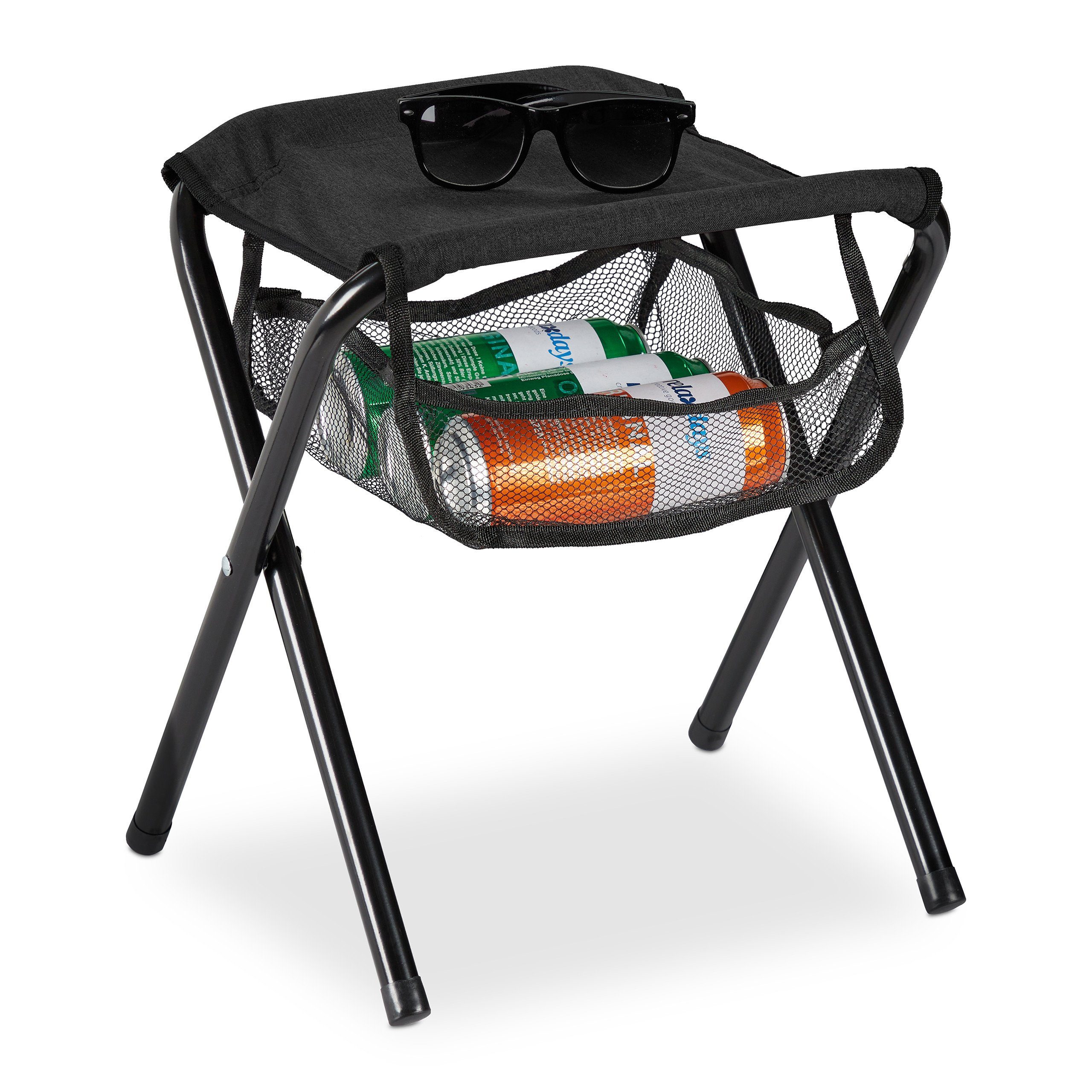 relaxdays Campinghocker Schwarzer Klapphocker bis 120 günstig online kaufen