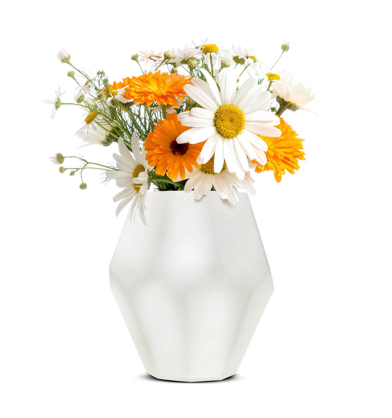 Heidi Blumenvase Dekovase Vase Blumentopf Sendez Glasvase Dekovase Pflanztopf Tischvase Weiß