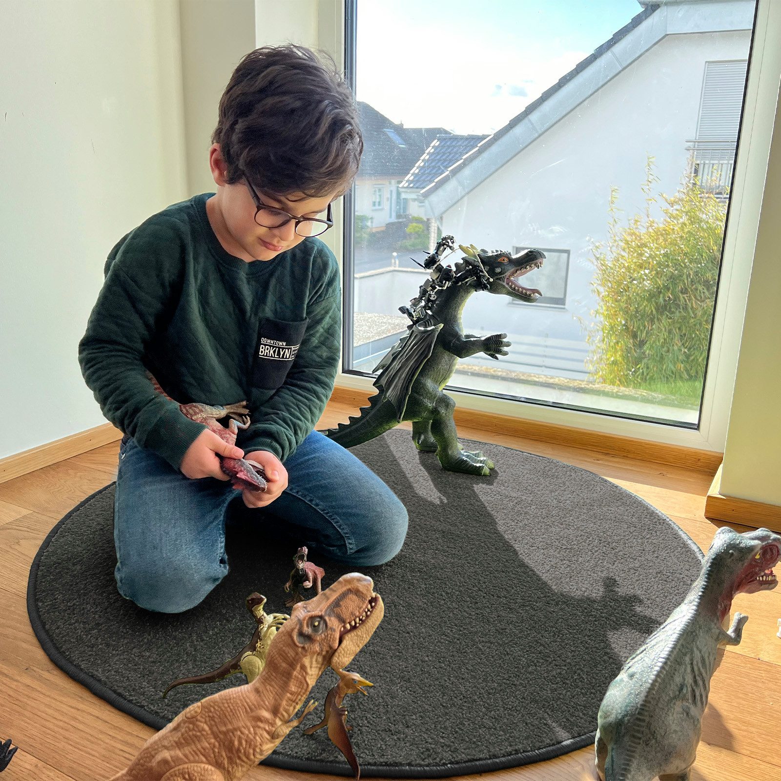 Kubus Kinderteppich Turtle, Individuell einsetzbar, Rund, Verschiedene Größ günstig online kaufen