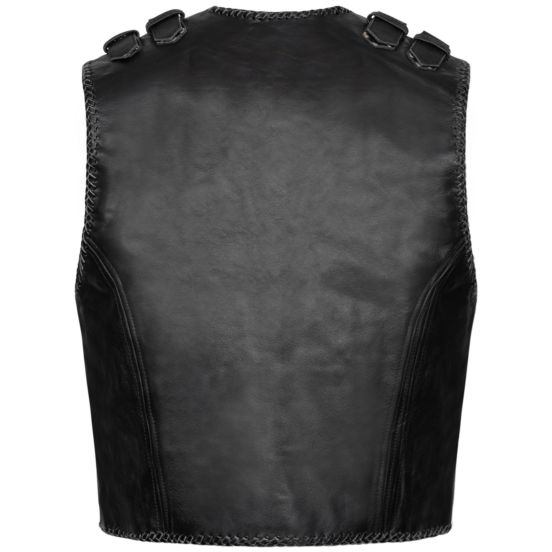 PAULGOS Motorradweste Lederweste Biker Kutte Clubweste Chopper Weste 100% Echtleder - BW7