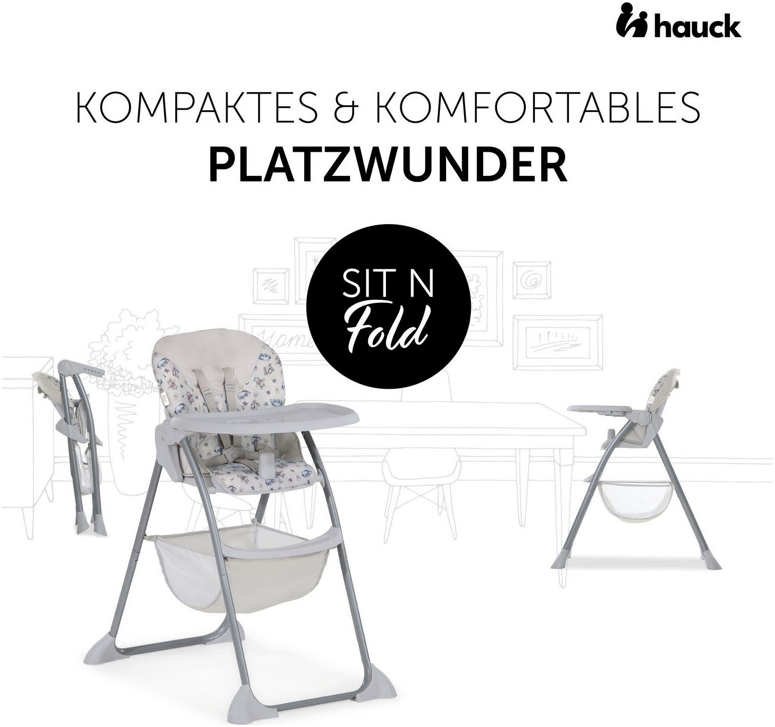 Hauck Hochstuhl Sit N Fold, Pooh Explorer, zusammenklappbar günstig online kaufen