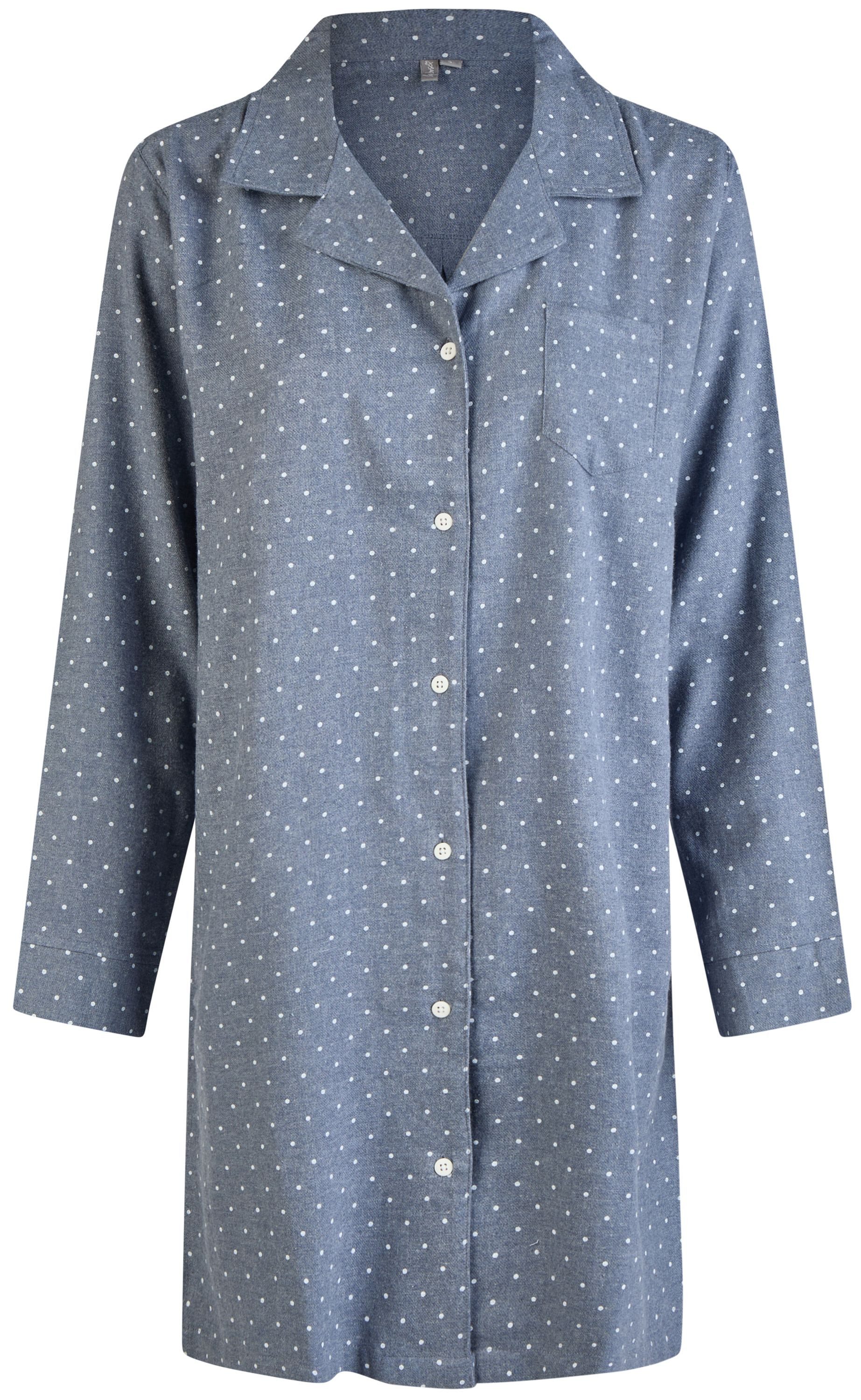 By Louise Nachthemd Icy Embrace (Set, 1-tlg., 1-teilig) Damen Sleepshirt ca.95cm lang Langarm Flanell Baumwolle