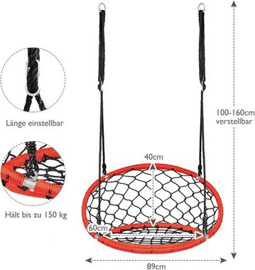 KOMFOTTEU Nestschaukel Korbschaukel, orange,Kinderzimmer,Freibad,Garten