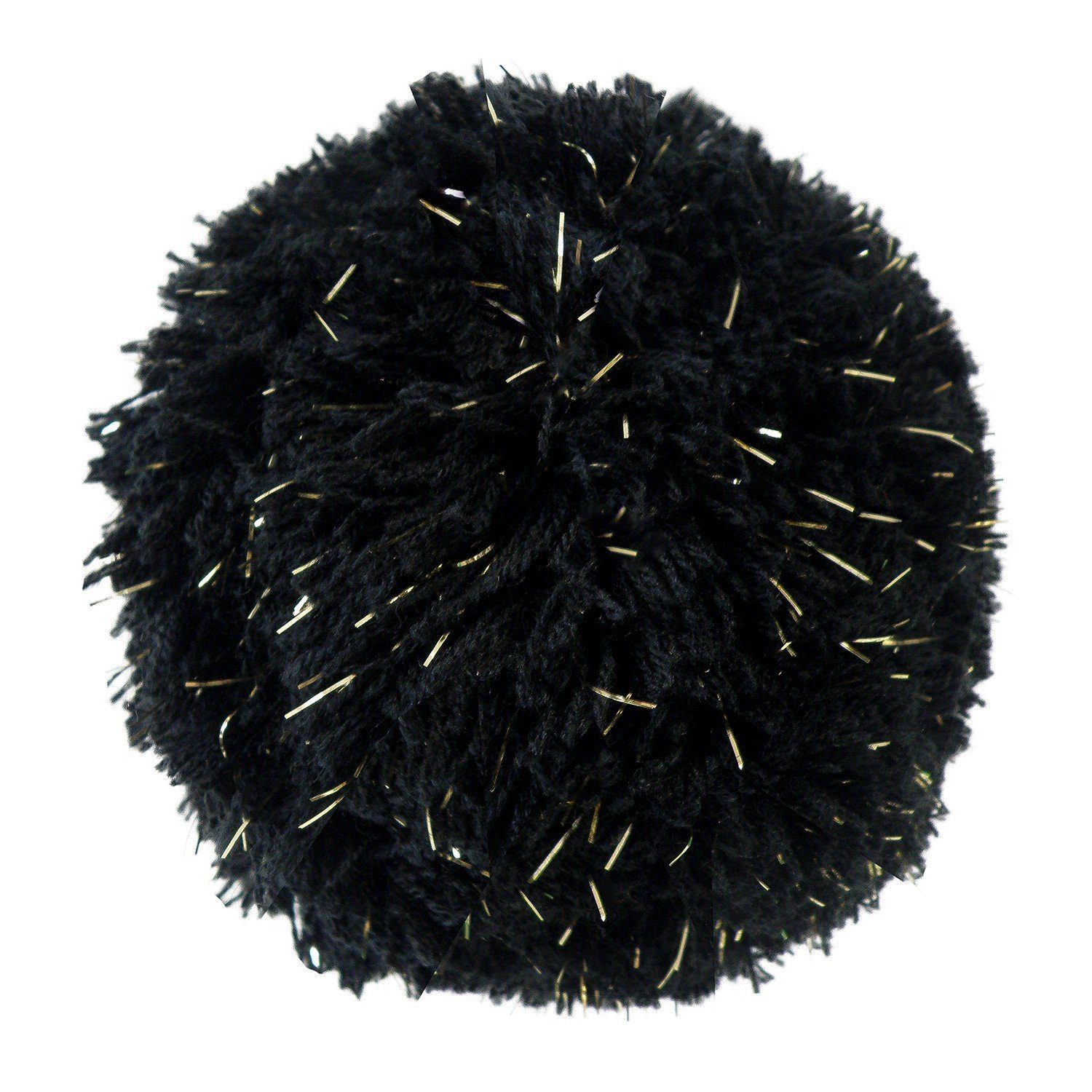 maDDma Pompon 2 Bommeln / Wollbommeln / Pompons, schwarz mit gold