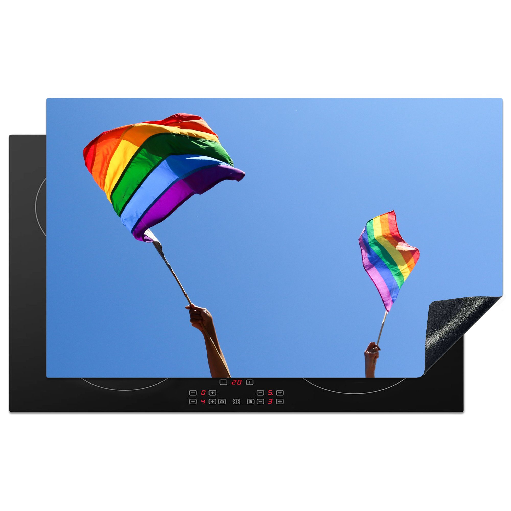 MuchoWow Herdblende-/Abdeckplatte (1 Regenbogenflagge, 83x51 für Vinyl, cm, küche Ceranfeldabdeckung, Arbeitsplatte tlg), Schwenken der