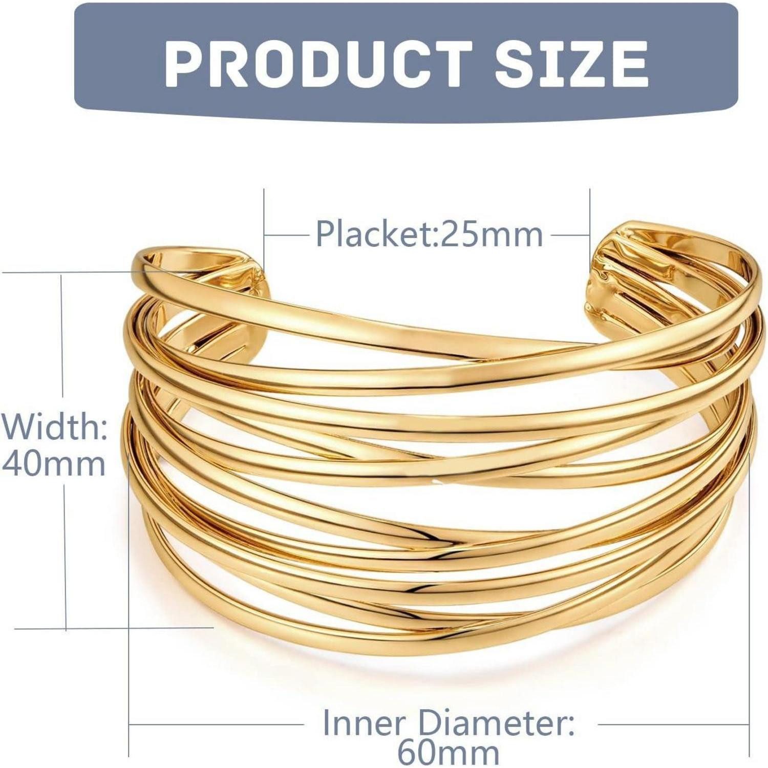 LuxusKollektion Armreif Armreif Gold Offen Verstellbar Manschette Damen Goldem Armband 1