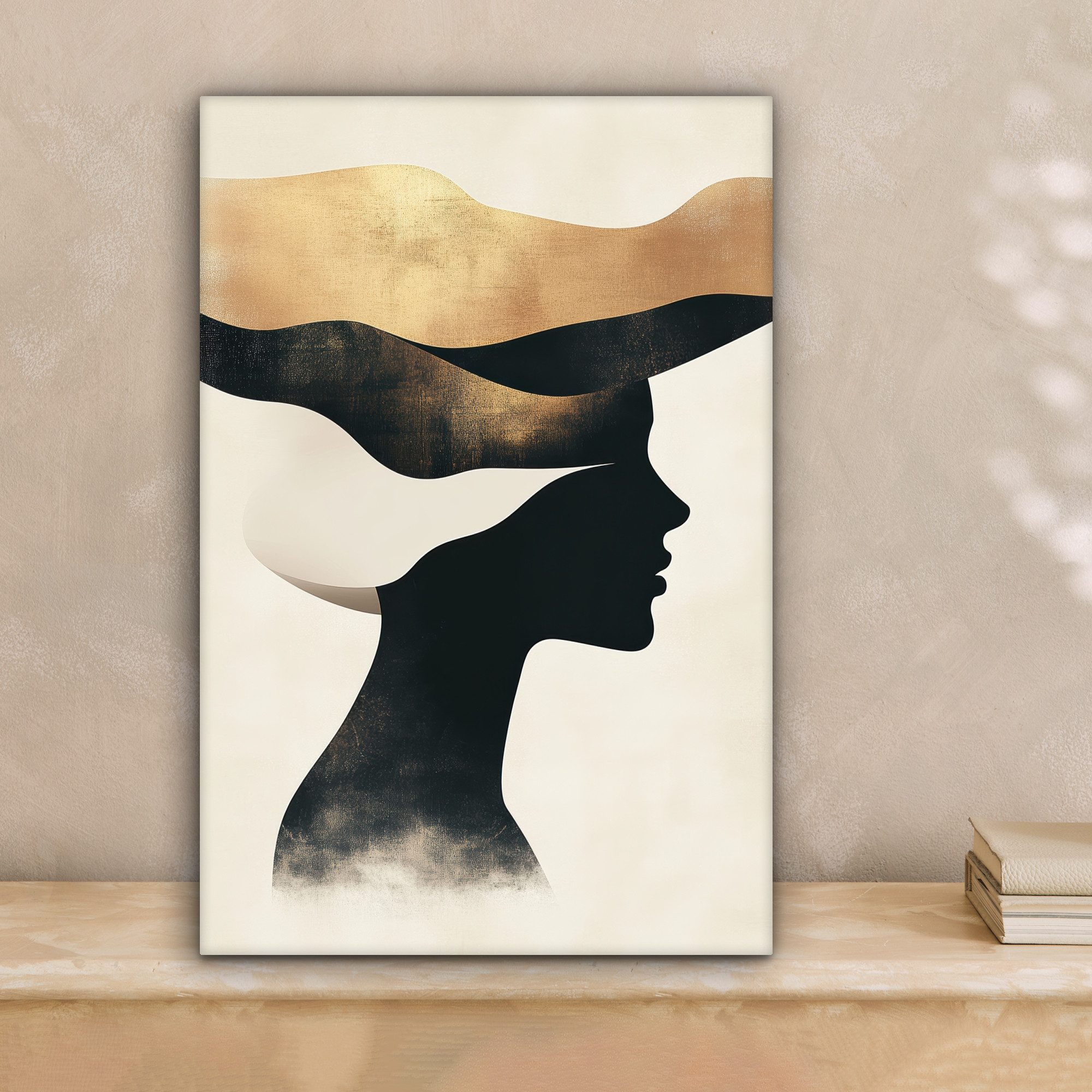 OneMillionCanvasses® Leinwandbild Frau - Wellen - Schwarz, Fotodruck (1 St) günstig online kaufen