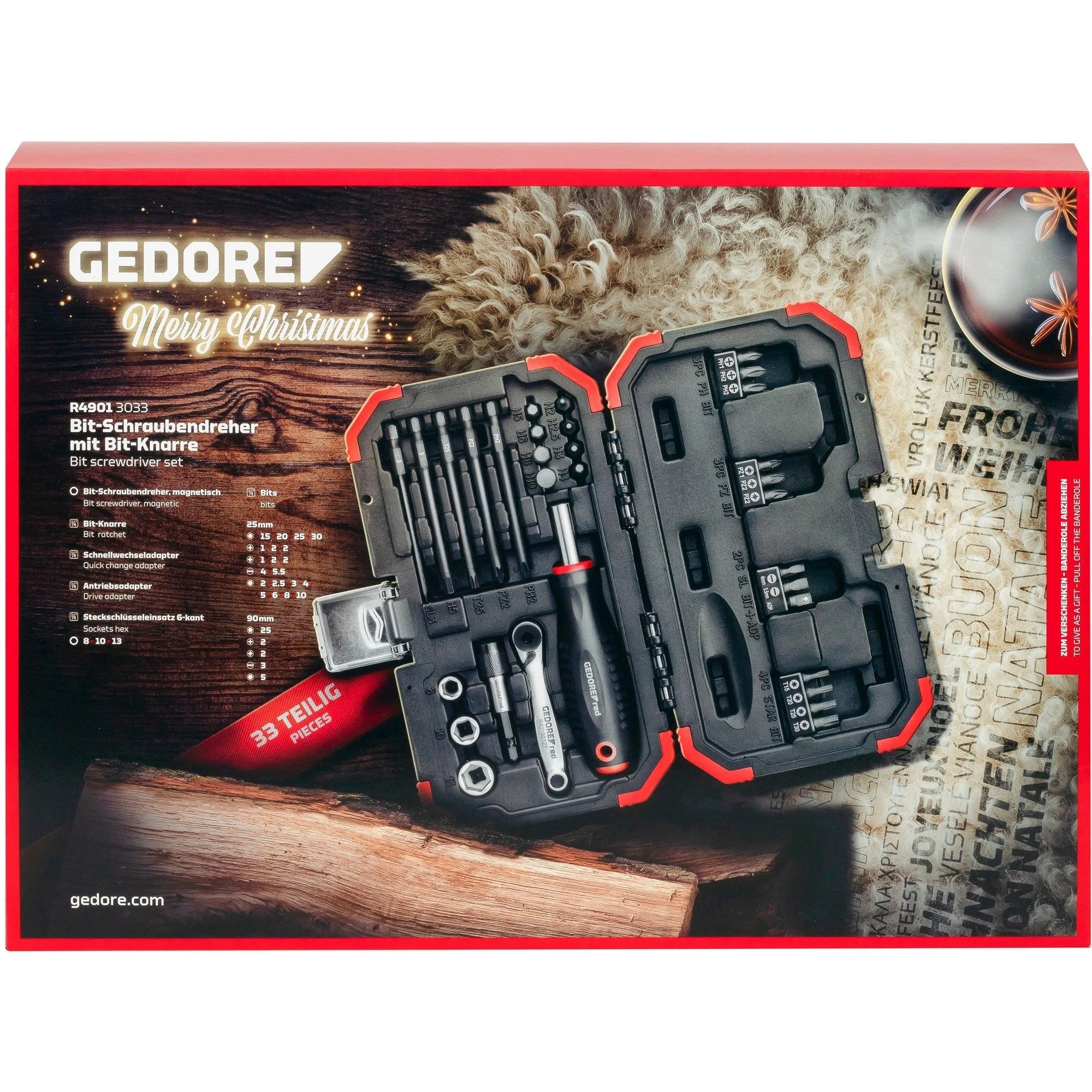 Gedore Adventskalender Gedore Adventskalender 2024 R49013033 red 33- tlg. W günstig online kaufen