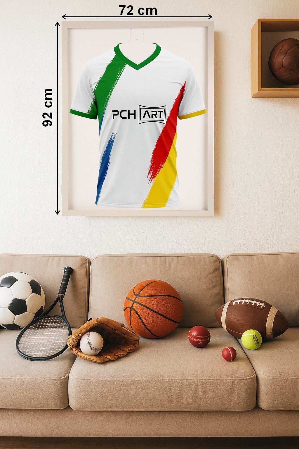 PCH[art] Bilderrahmen Trikotrahmen mit Drehtür, In 27 Länder und Vereinsfarben, 70x90 cm, für 1 Bilder, Exklusives Design, Vielfältige Farbwahl, Komfortable Handhabung