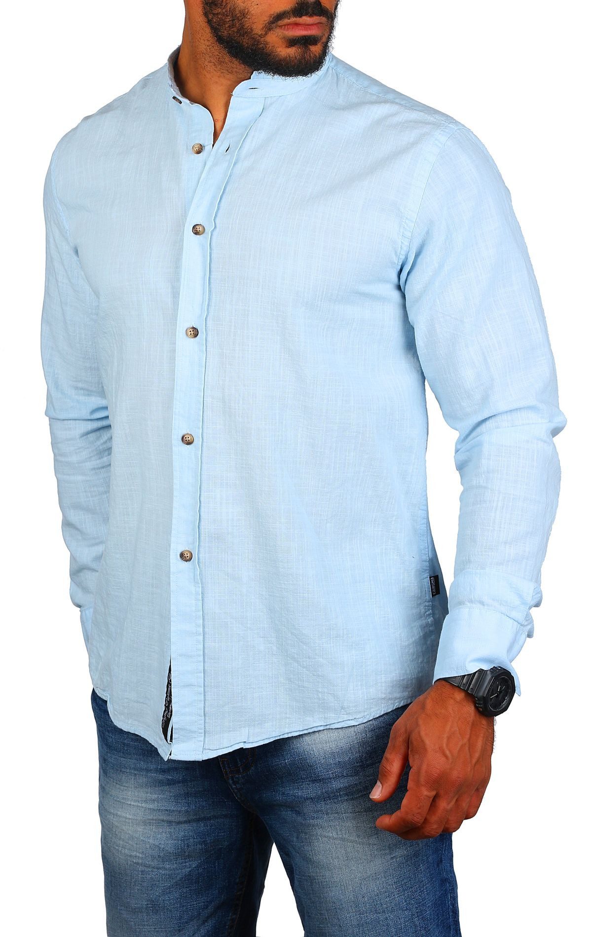 CARISMA Langarmhemd Herren Leinen Baumwoll Mix Hemd 8389 Regular Langarm St günstig online kaufen