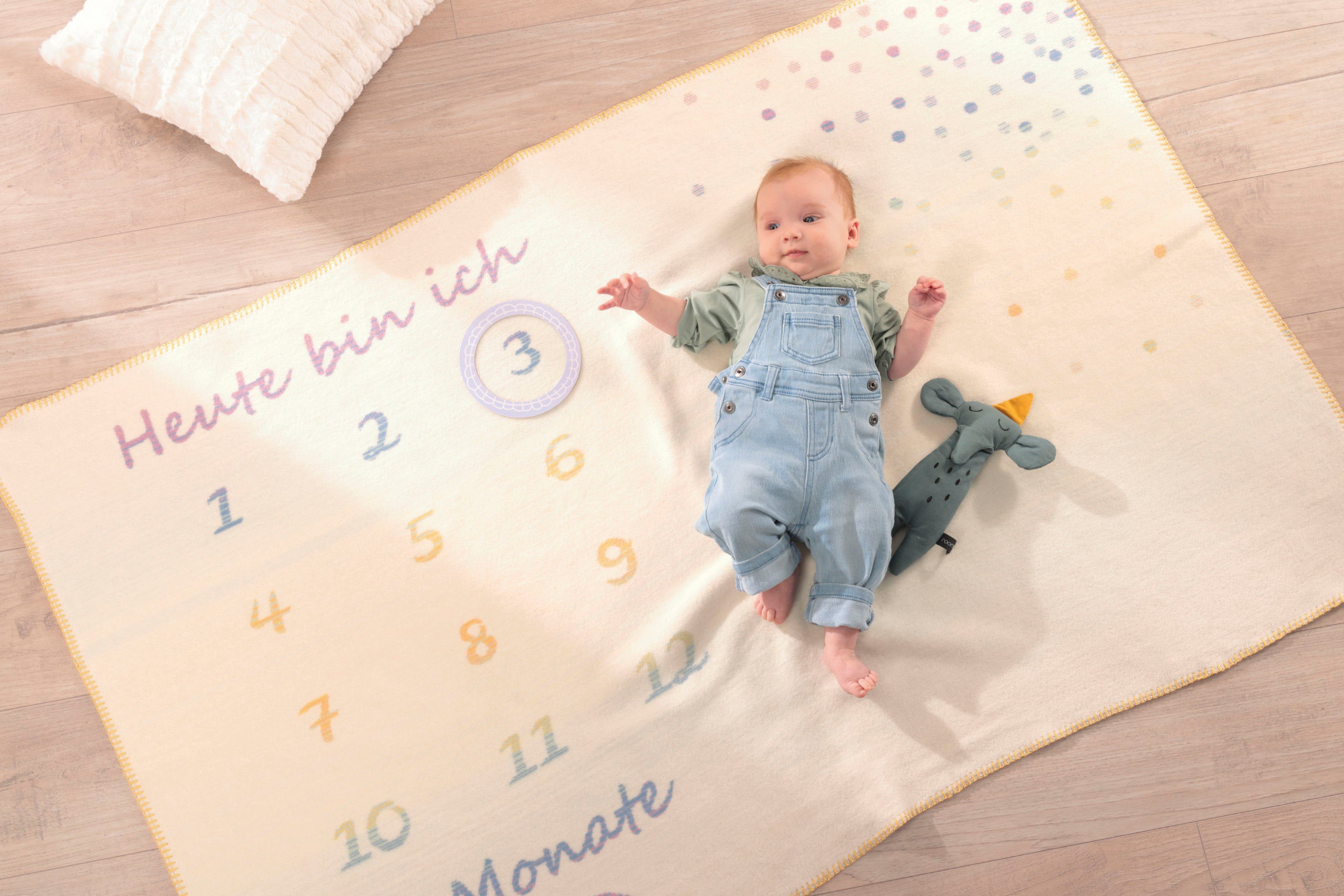 Babydecke Babydecke Milestone, Biederlack, Babydecke Milestone, die perfekte Fotodecke