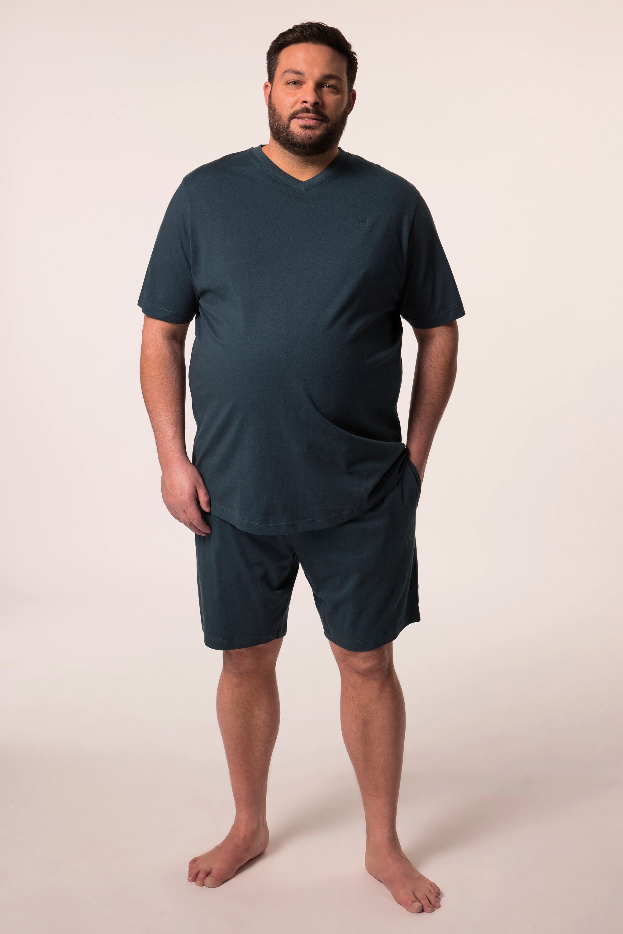 Men Plus Schlafanzug Schlafanzug Zweiteiler kurze Form Basic