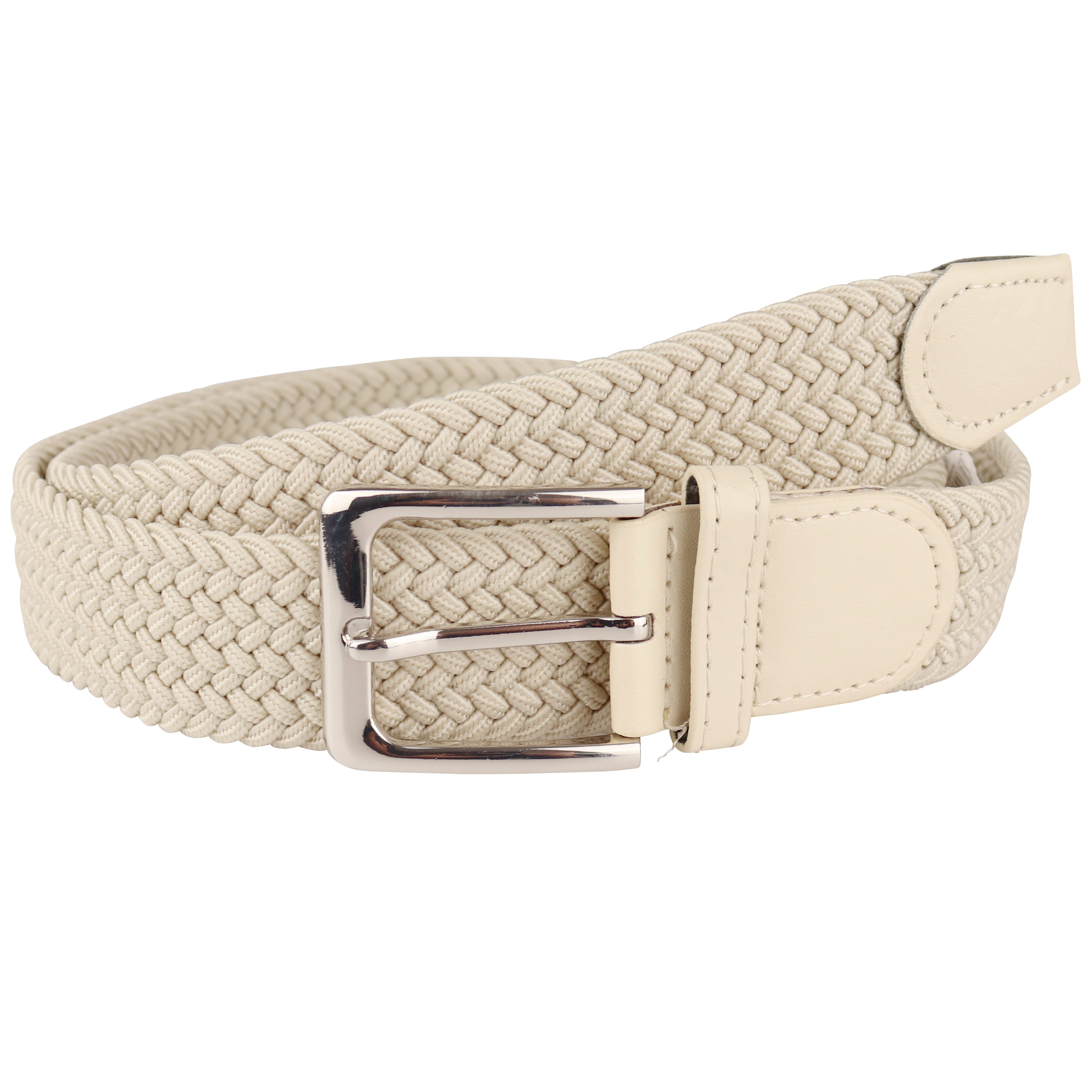 Dehnbarer Damen Herren MIRROSI Beige Stoffgürtel und Super für Stretchgürtel Atemungsaktiv, Geflochtener Weich) UNISEX Flechtgürtel Breit, (3,5CM Gürtel Elastischer Flechtgürtel