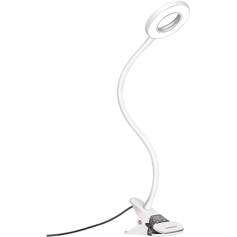 GelldG Lupenlampe LED Lupenleuchte mit Klemme 2,5X Lupe Leselampe USB Aufladbar weiß