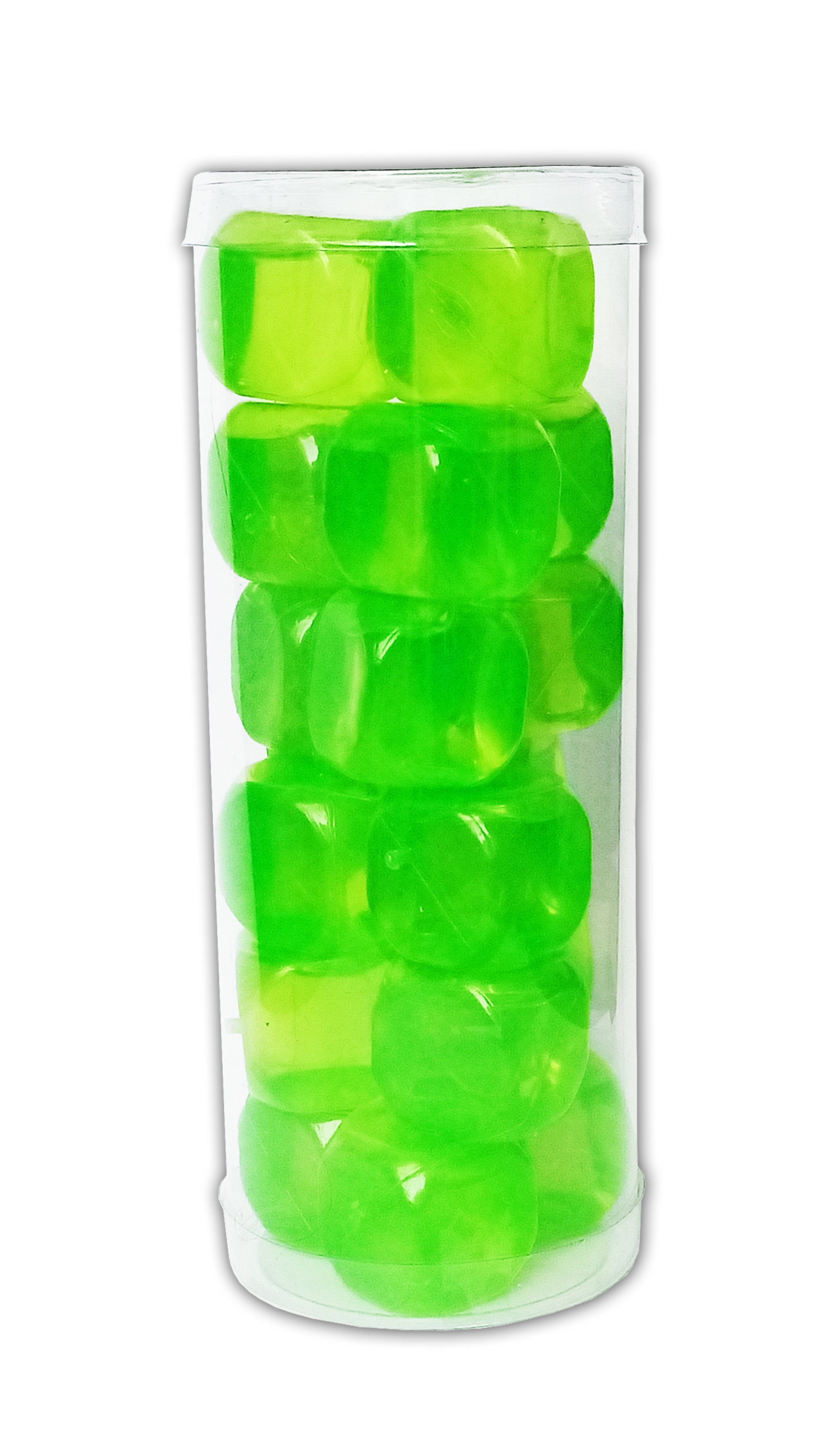 Leknes Eiswürfel-Steine 18x EISWÜRFEL Kunststoff wiederverwendbar Whisky Kühlwürfel 67 (Grün), Weinkühler Kühlsteine EIS Cube Bier Steine Würfel