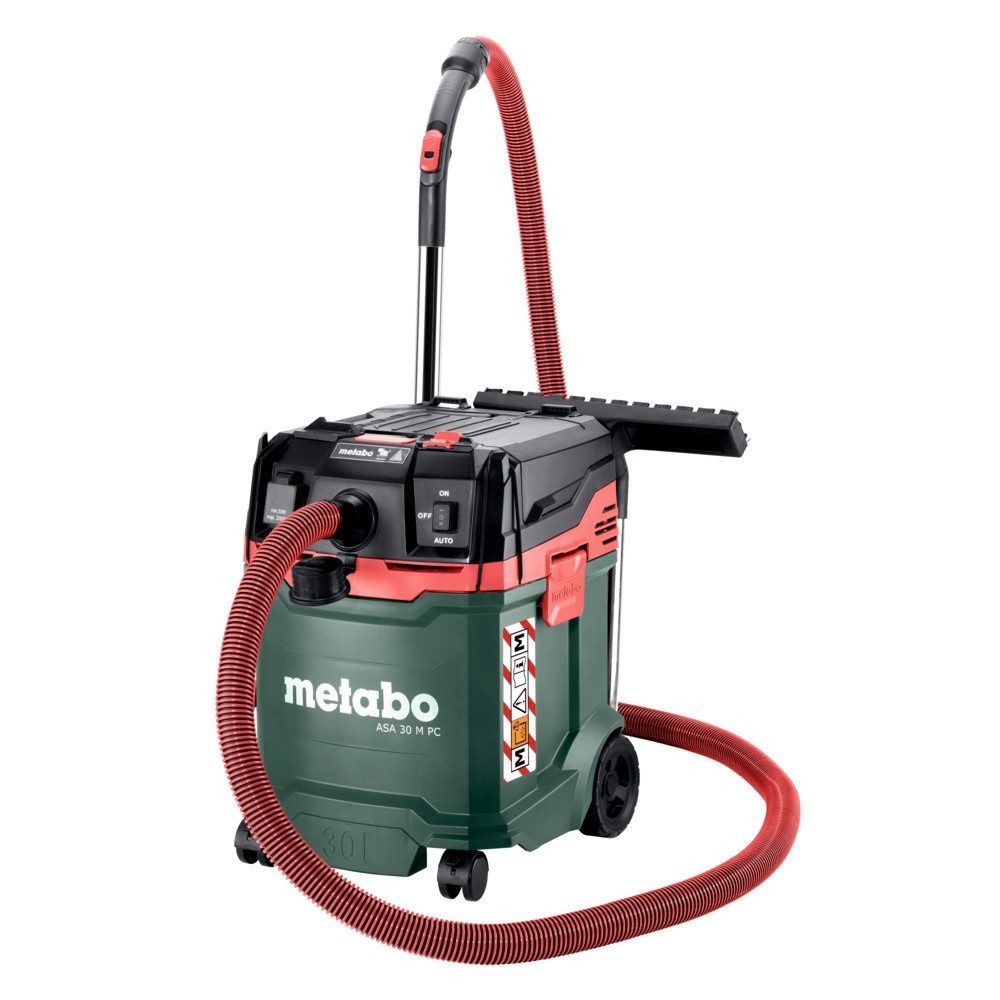 metabo Nass-Trocken-Sauger ASA 30 M PC (602087000), 1200 W, beutellos, Staubklasse M, Integrierte Filterabreinigung