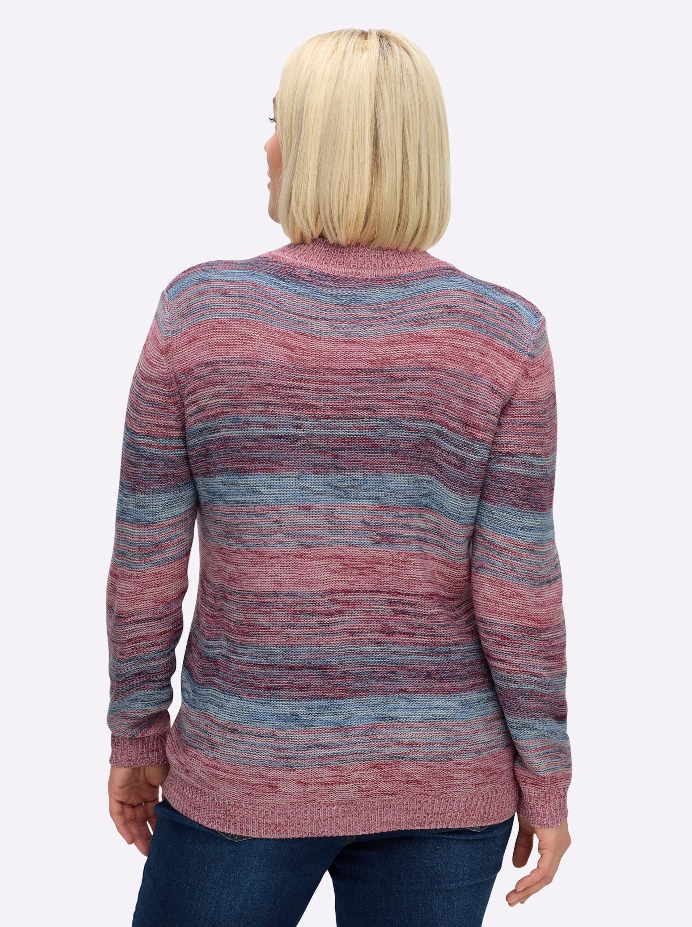 Sieh an! Strickpullover Stehkragen-Pullover Langarm Links-Strick günstig online kaufen