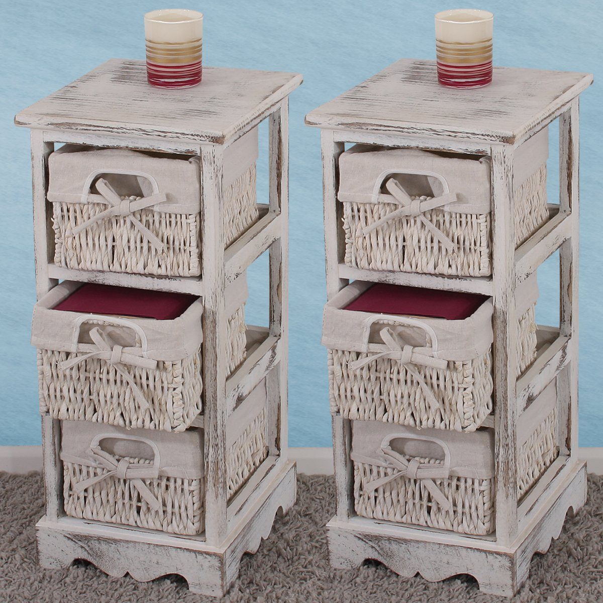 MCW Kommode 2xRegal-K (2er), 2er-Set, 3x geräumige Maiskorbschubladen, viel Stauraum, stabile Körbe