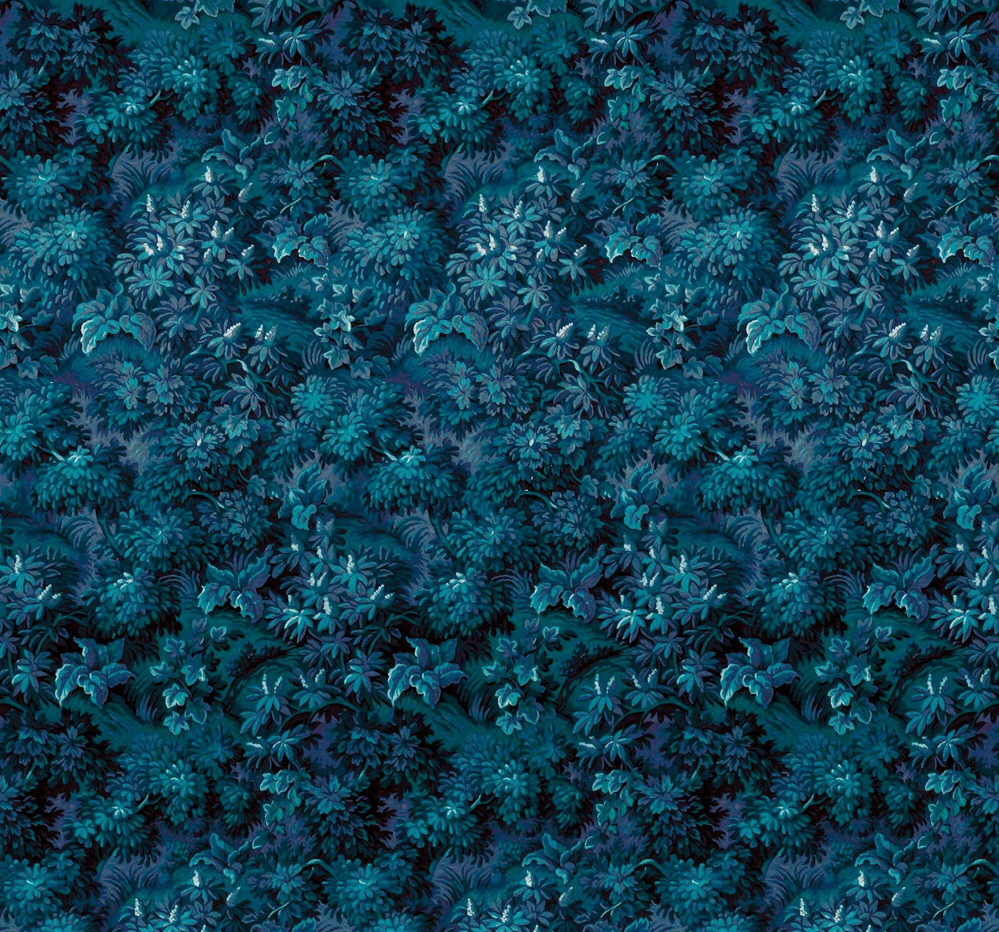 Komar Vliestapete Botanique, 300x280 cm (Breite x Höhe) blau