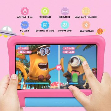 KYASTER Tablet (7", 32 GB, Android 12, 5G WiFi6 Kinder-Tablet Full HD IPS, 2GB+32GB elterliche Kontrolle Rosa)