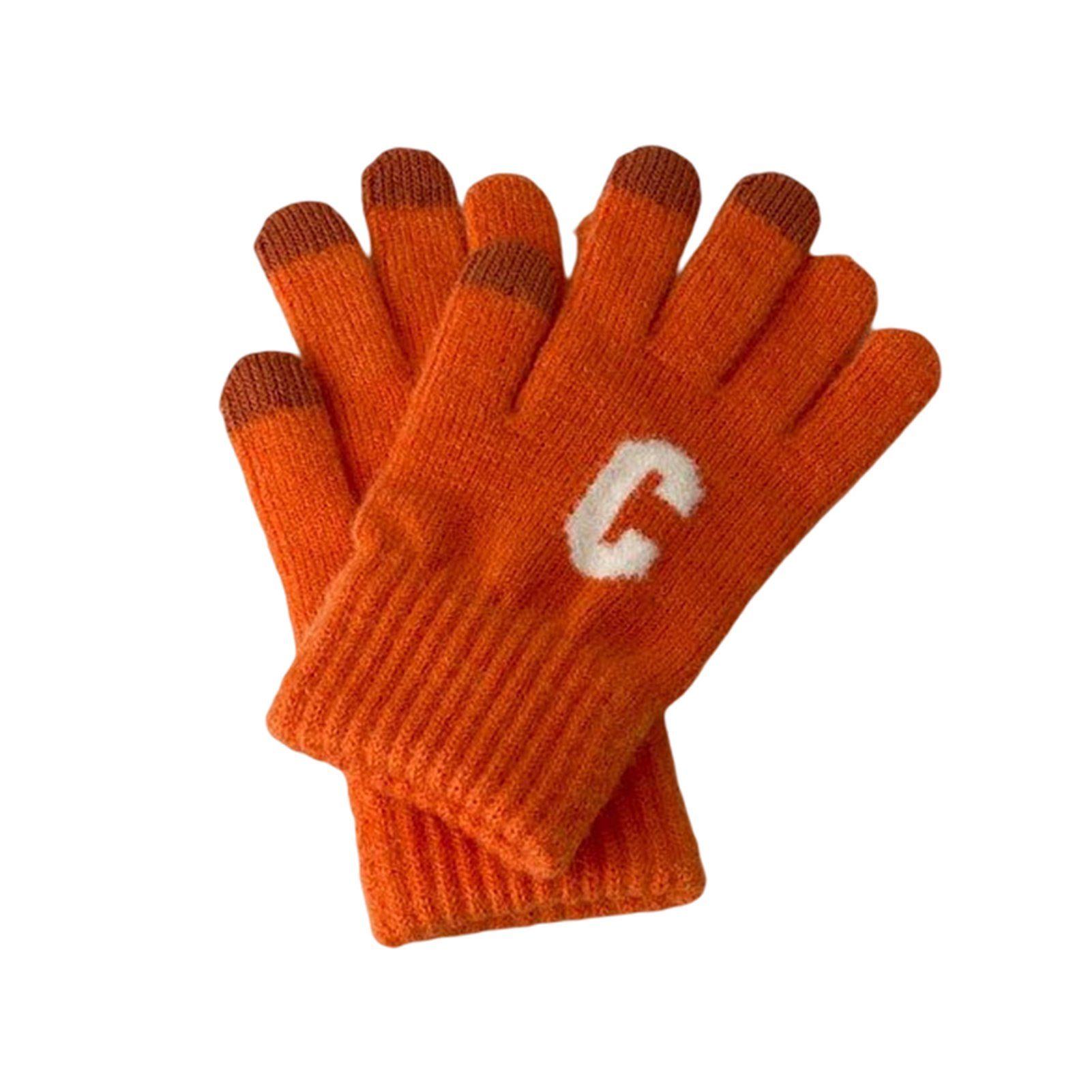 C English Winter-Wärmehandschuhe Fashion Blusmart Unisex, orange Strickhandschuhe, Strickhandschuhe