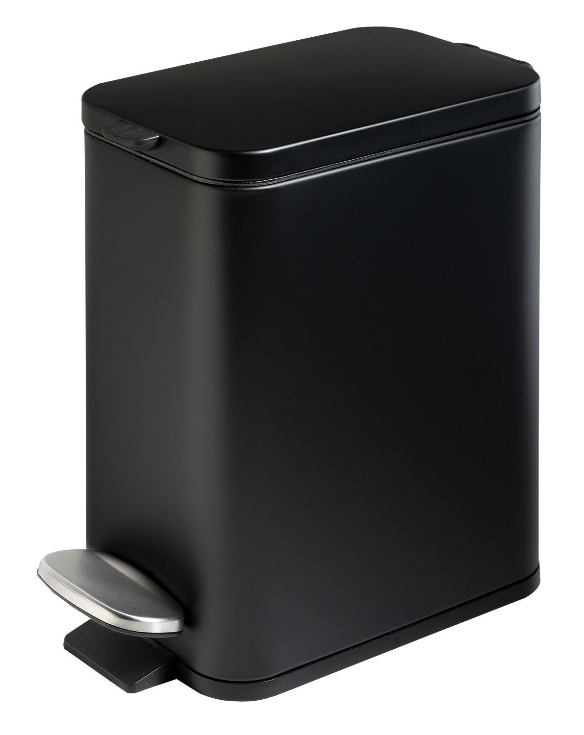 Home4You Mülleimer, Treteimer, Edelstahl, Schwarz, 5 Liter, Soft-Close-Funktion