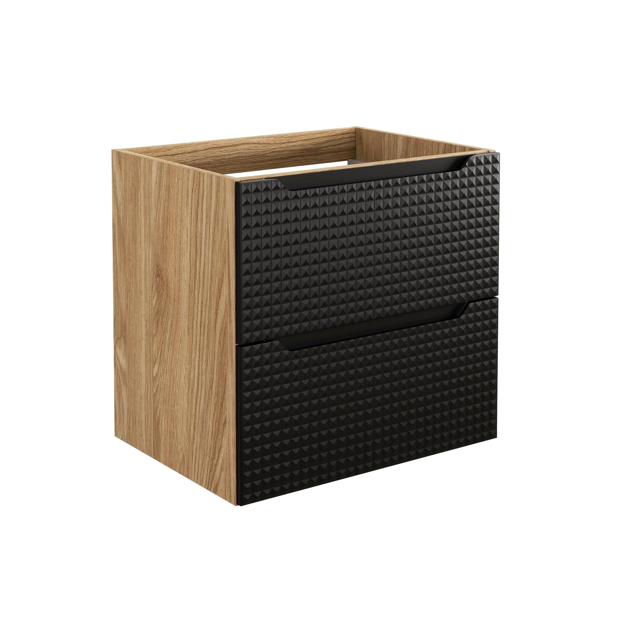 ROYAL24_MARKT Waschbeckenunterschrank Waschbeckenunterschrank Luxera Schwarz matt 60×57×46 cm