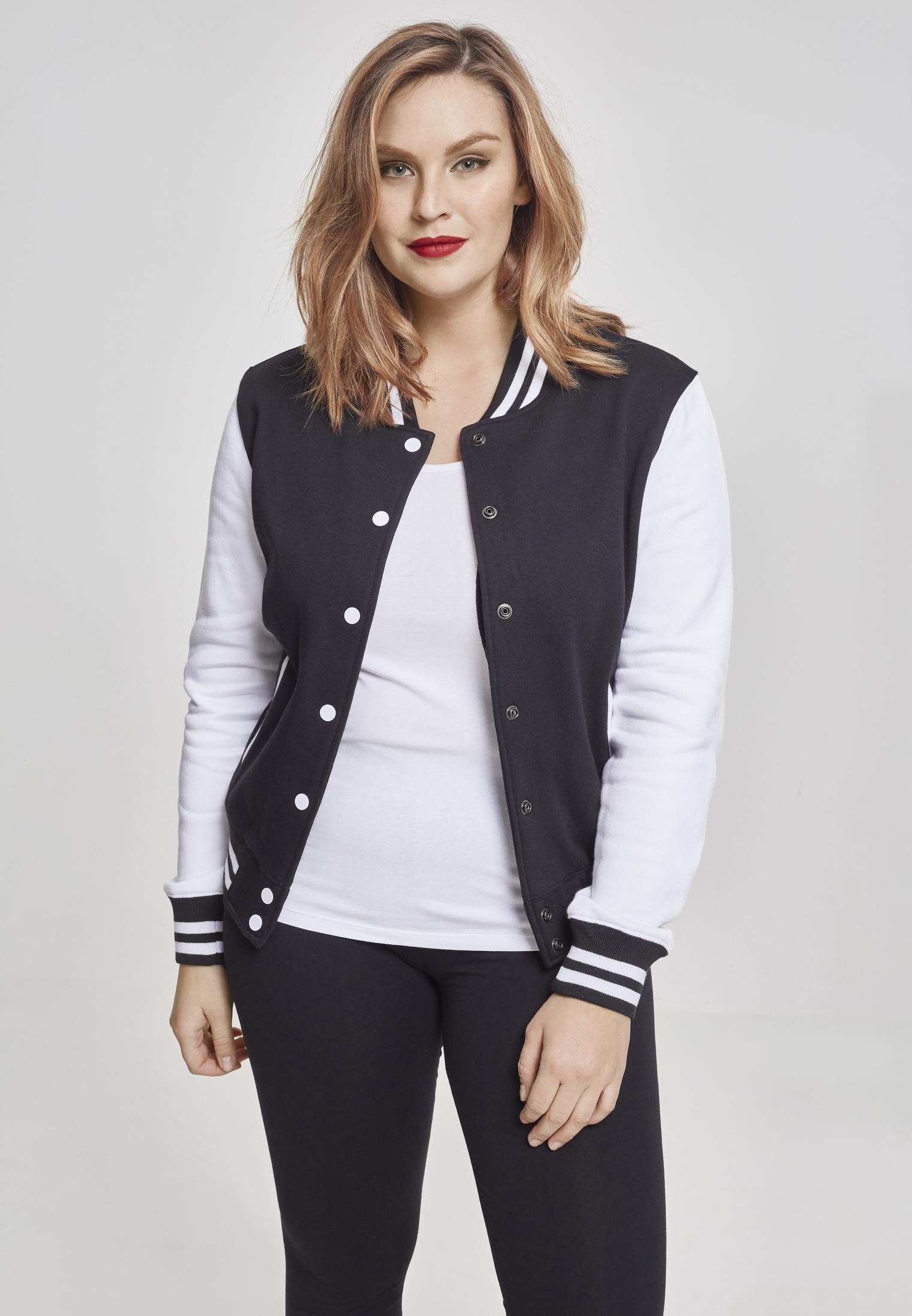 URBAN CLASSICS Outdoorjacke Ladies 2-tone College Sweatjacket Collegejacke Damen