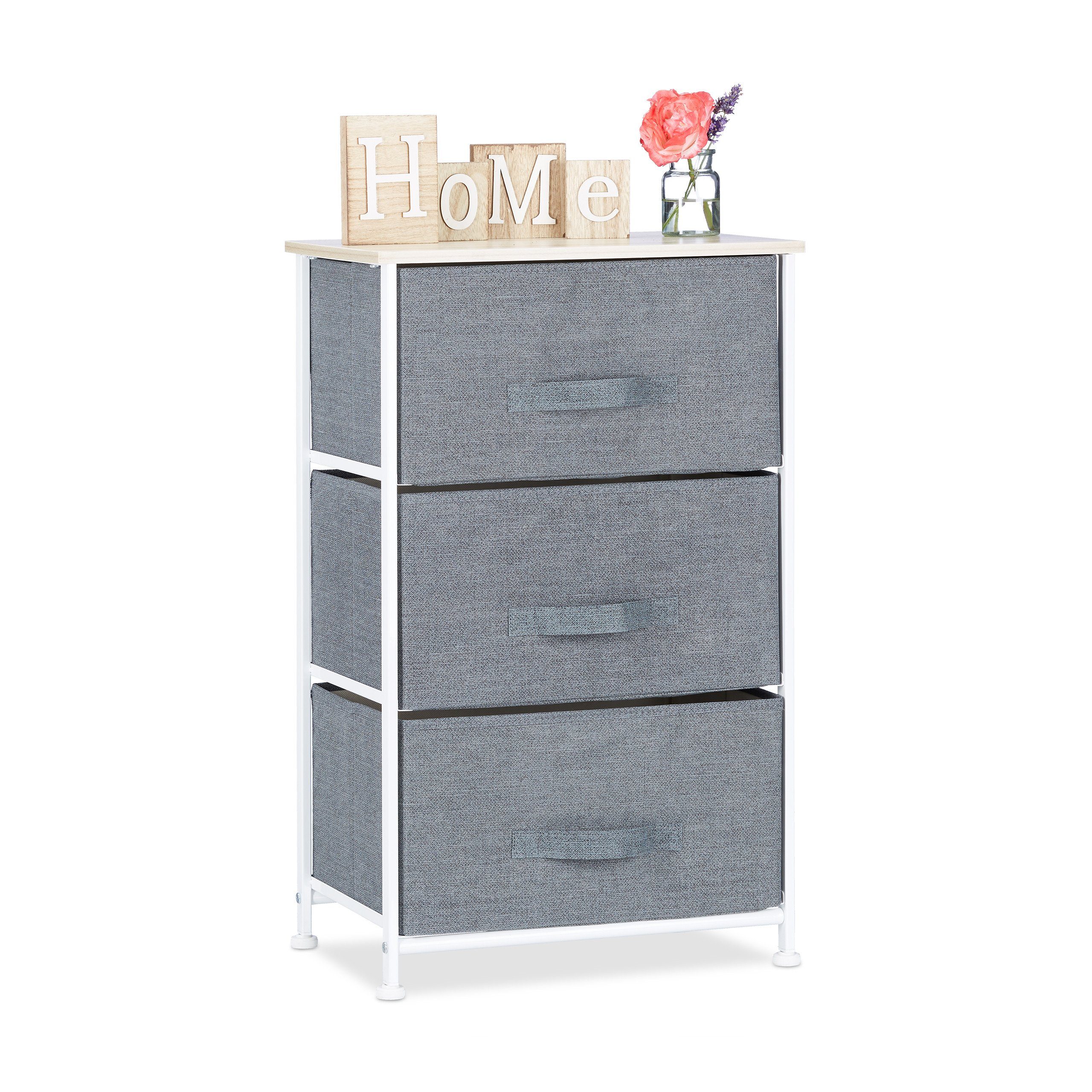 relaxdays Standregal Regalsystem verschiedene Varianten grau, 3-tlg., A