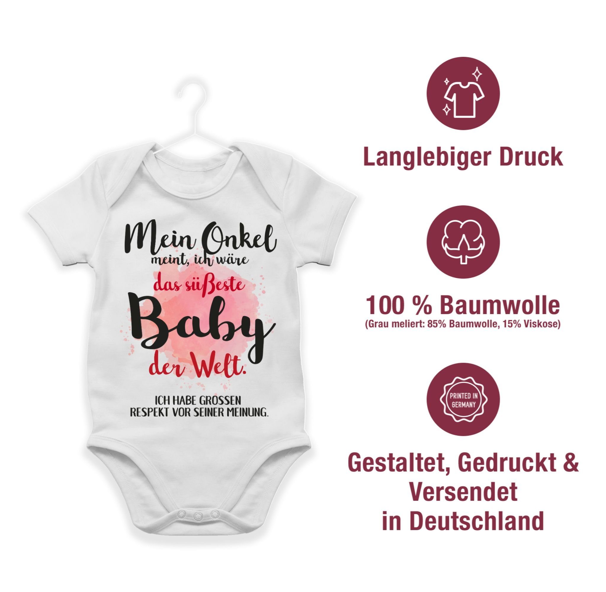 Baby & süßeste Mein Weiß meint, 1 Onkel Baby Welt. Junge das Strampler Mädchen wäre der Shirtracer ich Shirtbody