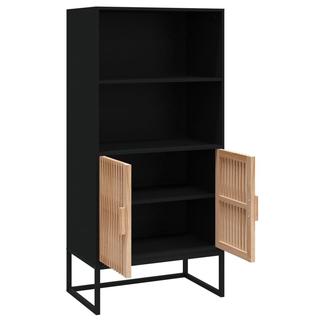 Fächerschrank Highboard cm vidaXL (1-St) Holzwerkstoff Schwarz 60x35x125