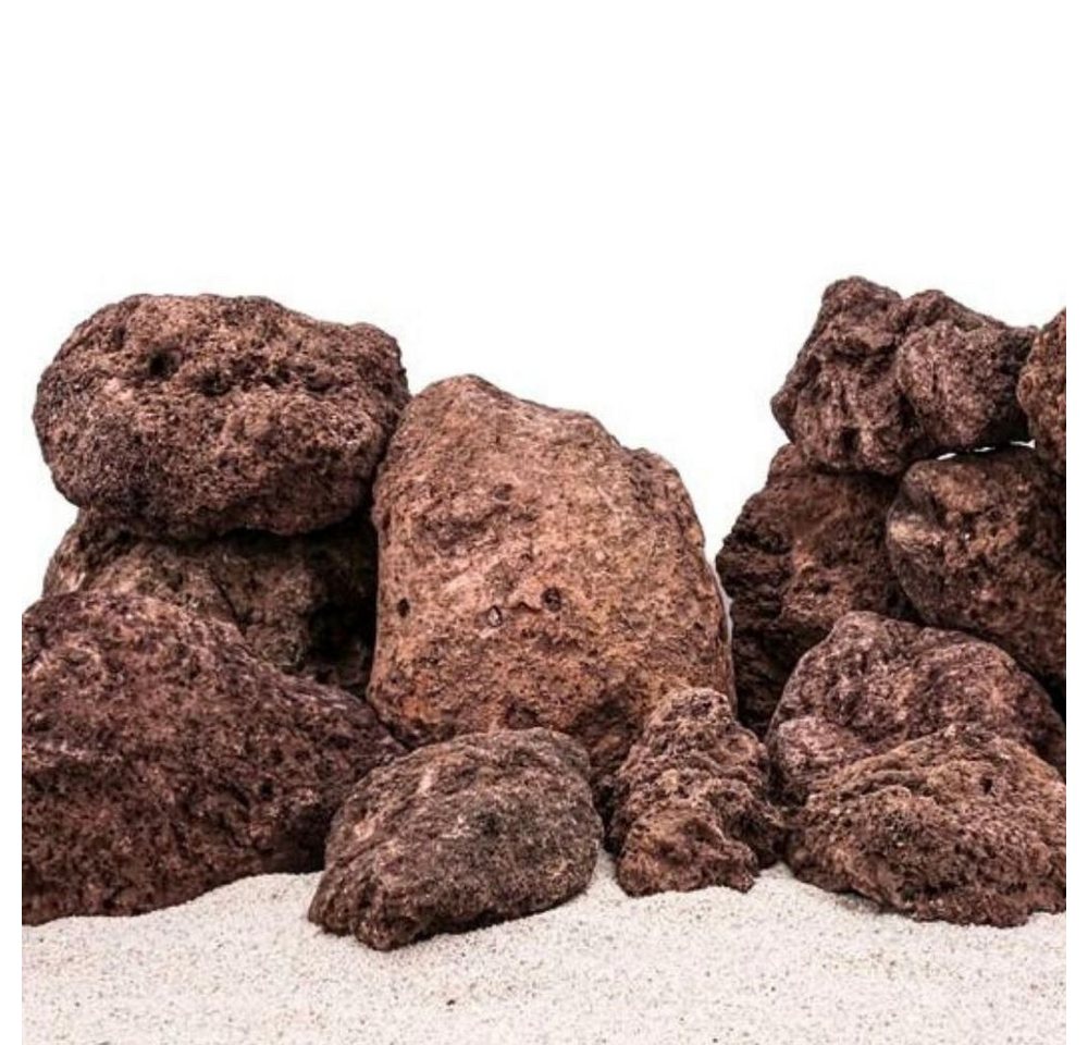 Aquaone Aquarium Aquarium Natursteine Lavastein rot 25 Kg Mix Größe M bis XL
