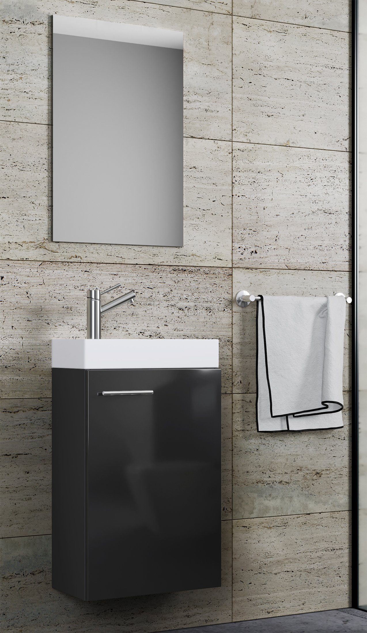 VCM Waschtisch 3-tlg Gäste WC Waschplatz Waschtisch Slito Spiegel günstig online kaufen