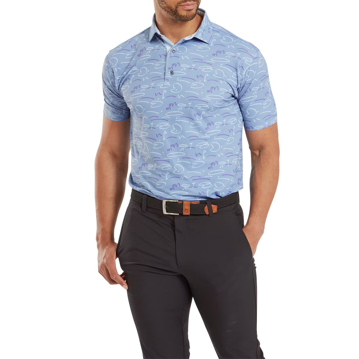 FOOTJOY Poloshirt FootJoy Polo Golf Course Grau-Gemustert Herren S
