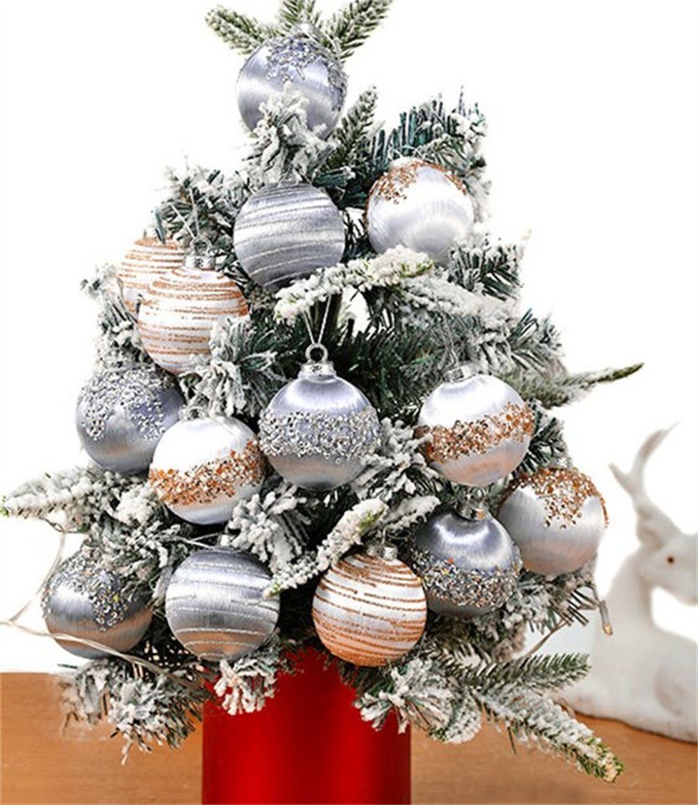 Dekorative Weihnachtsbaumkugel Kugeln, (6 Für weiß Dekoratvie, Christbaumschmuck Partys set, St), Weihnachtskugeln Mehrweg Schöne Weihnachtlichen Bruchsicher Mehrweg