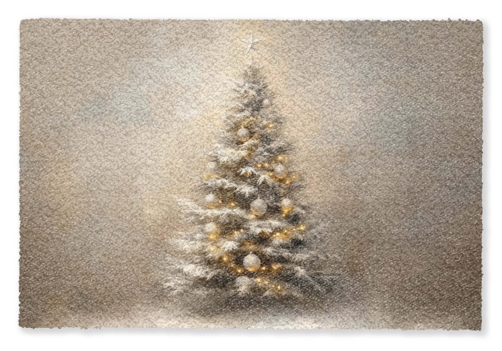 MuchoWow Fußmatte Weihnachten - Weihnachtsbaum - Schnee - Kunst, Rechteckig günstig online kaufen
