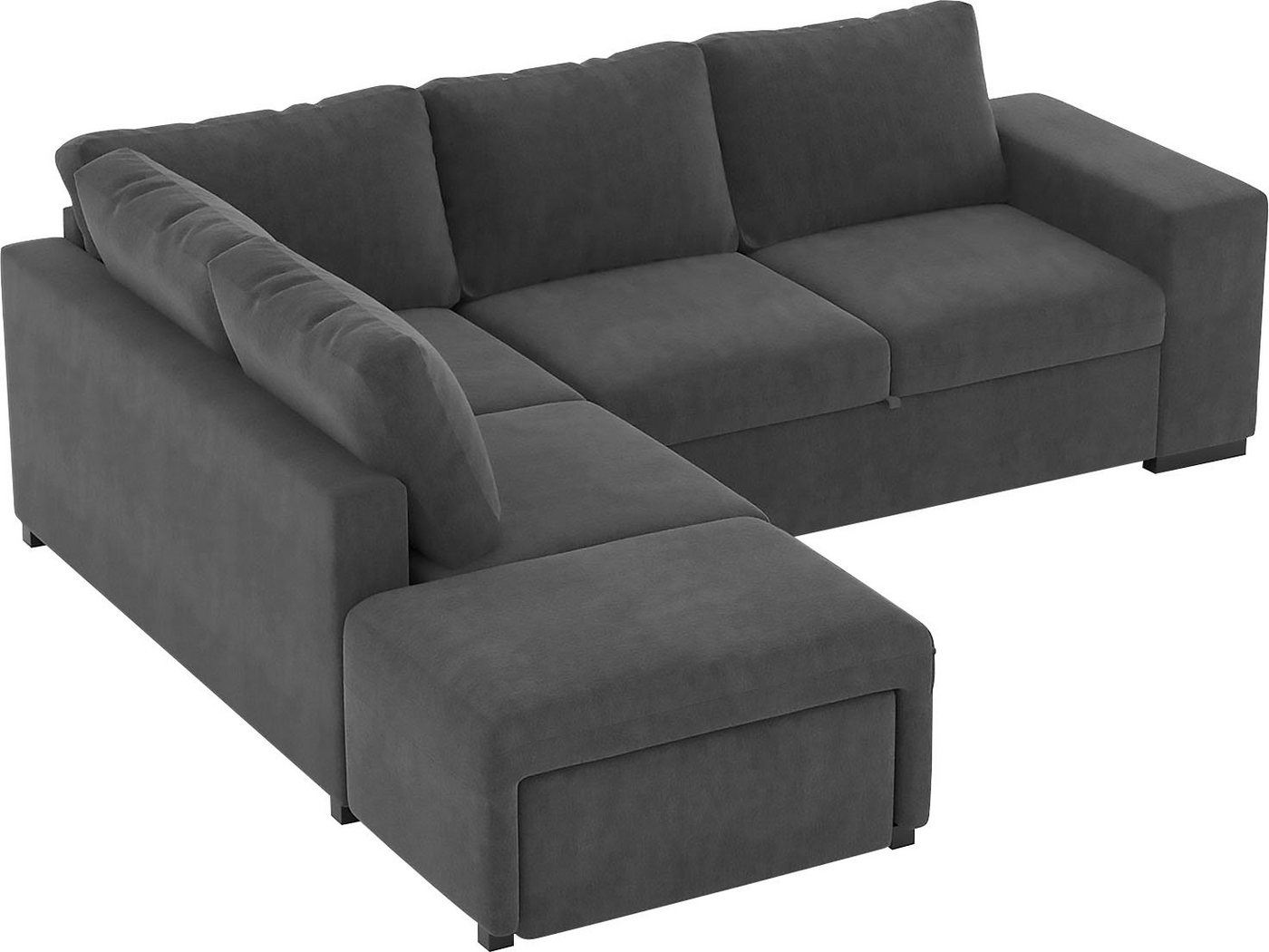 Places of Style Big-Sofa »Jozzis«, 1 Teile, mit manuell verstellbaren Funktionen, integrierte Bettfunktion, inklusive eines Regal und einem Stauraumfach zum aufklappen-kaufen