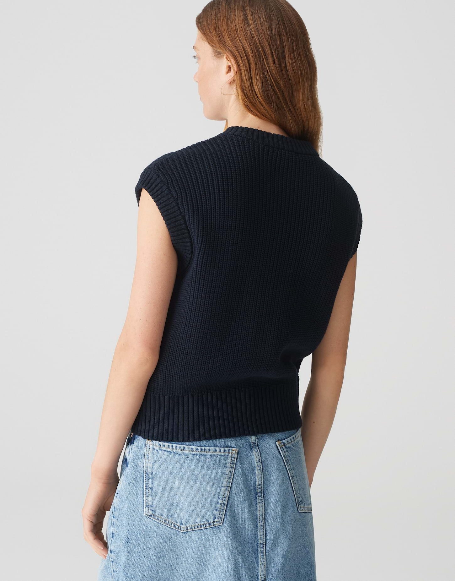 OPUS Strickweste DUFKA Regular aus Baumwolle