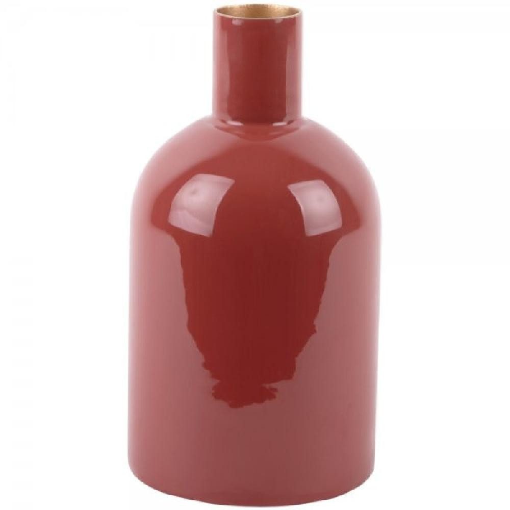 Present Time Dekovase Vase Ivy Bottle Straight Iron Enamel Ochre Red (4x21cm)