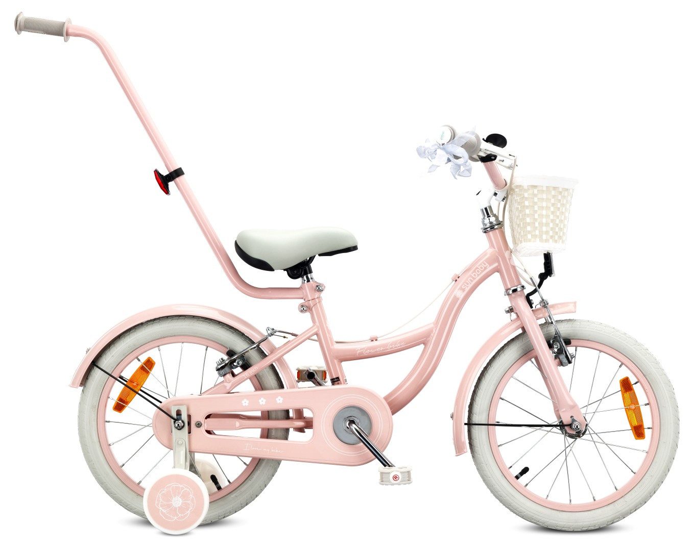 Sun Baby Kinderfahrrad SUN BABY Flower Retro 16 Zoll mit Schubstange - Rosa